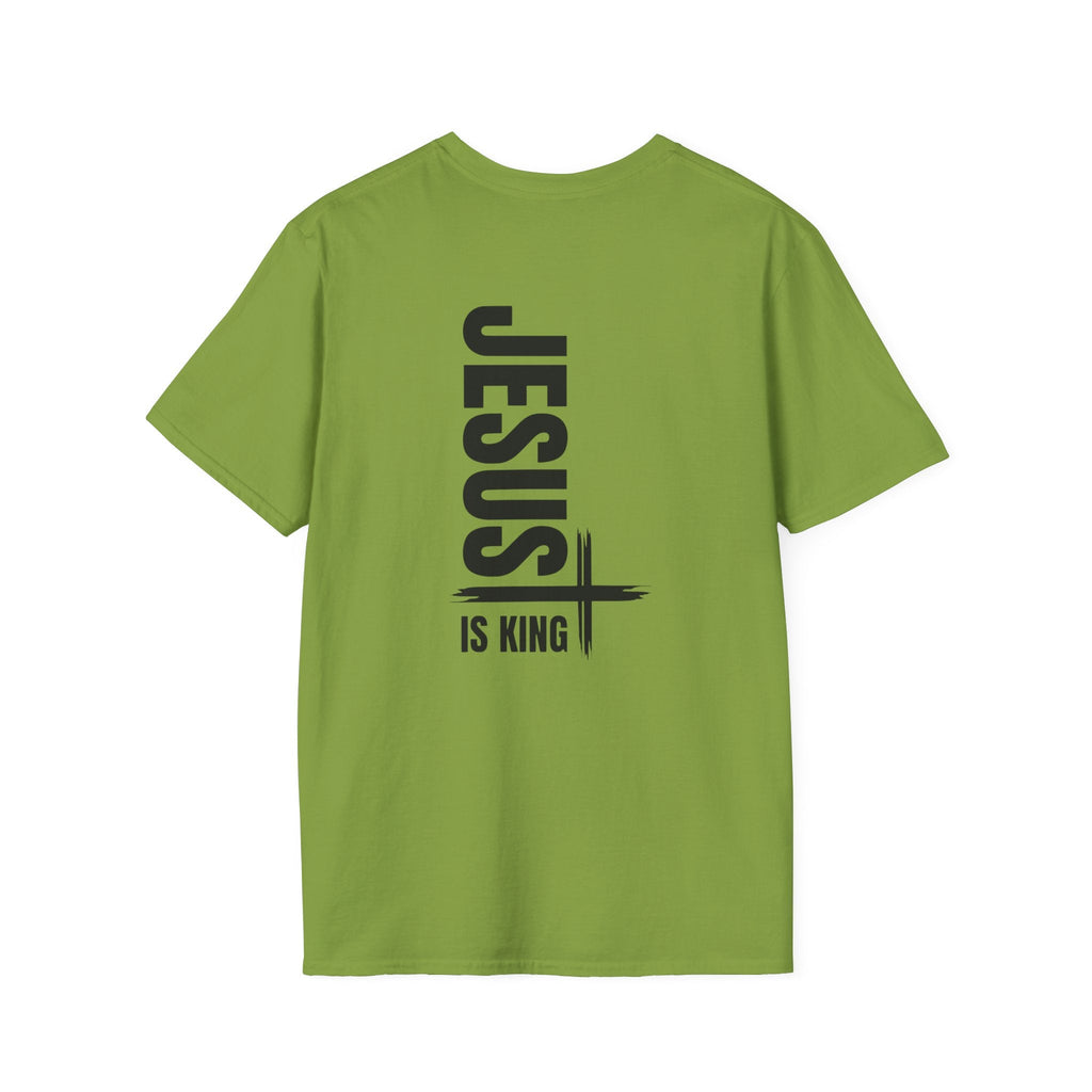 Jesus Is King T-shirt | Modern Typographic Cross Christian T-shirt Printify