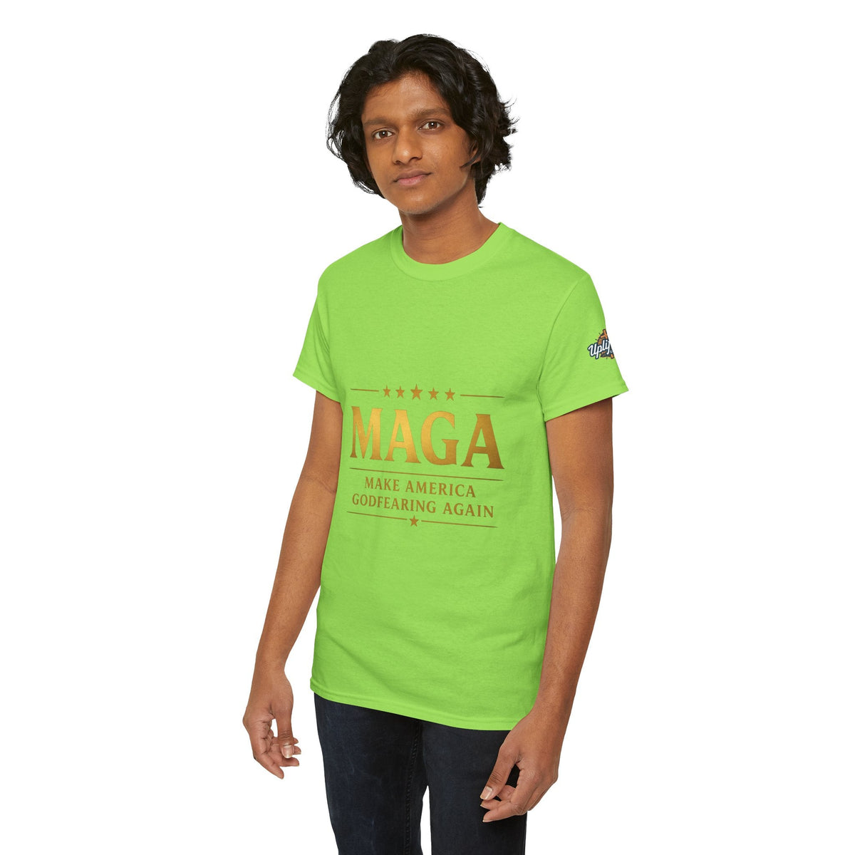 MAGA Gold Letter T-Shirt — "Make America Great Again" Printify