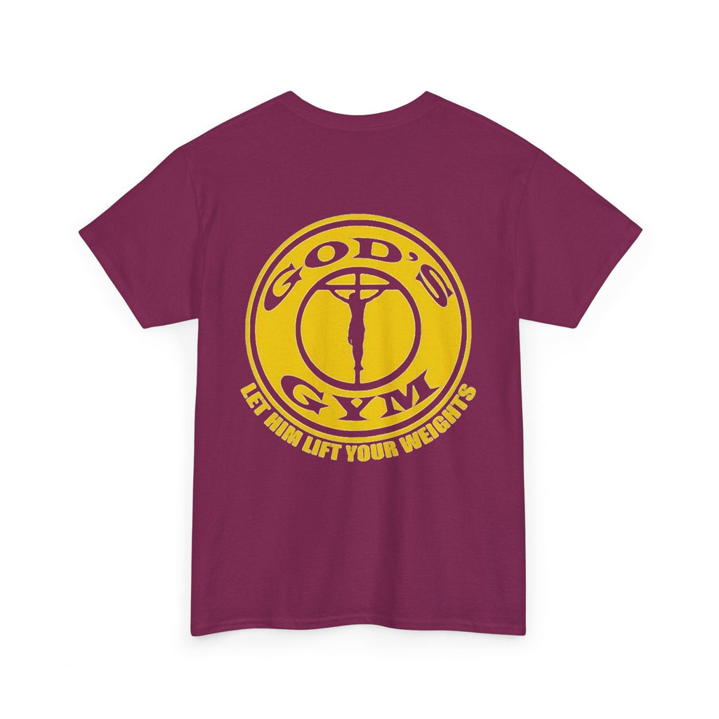 God's Gym T-Shirt — "Let Him Lift Your Weights" Christian Fitness Tee Printify