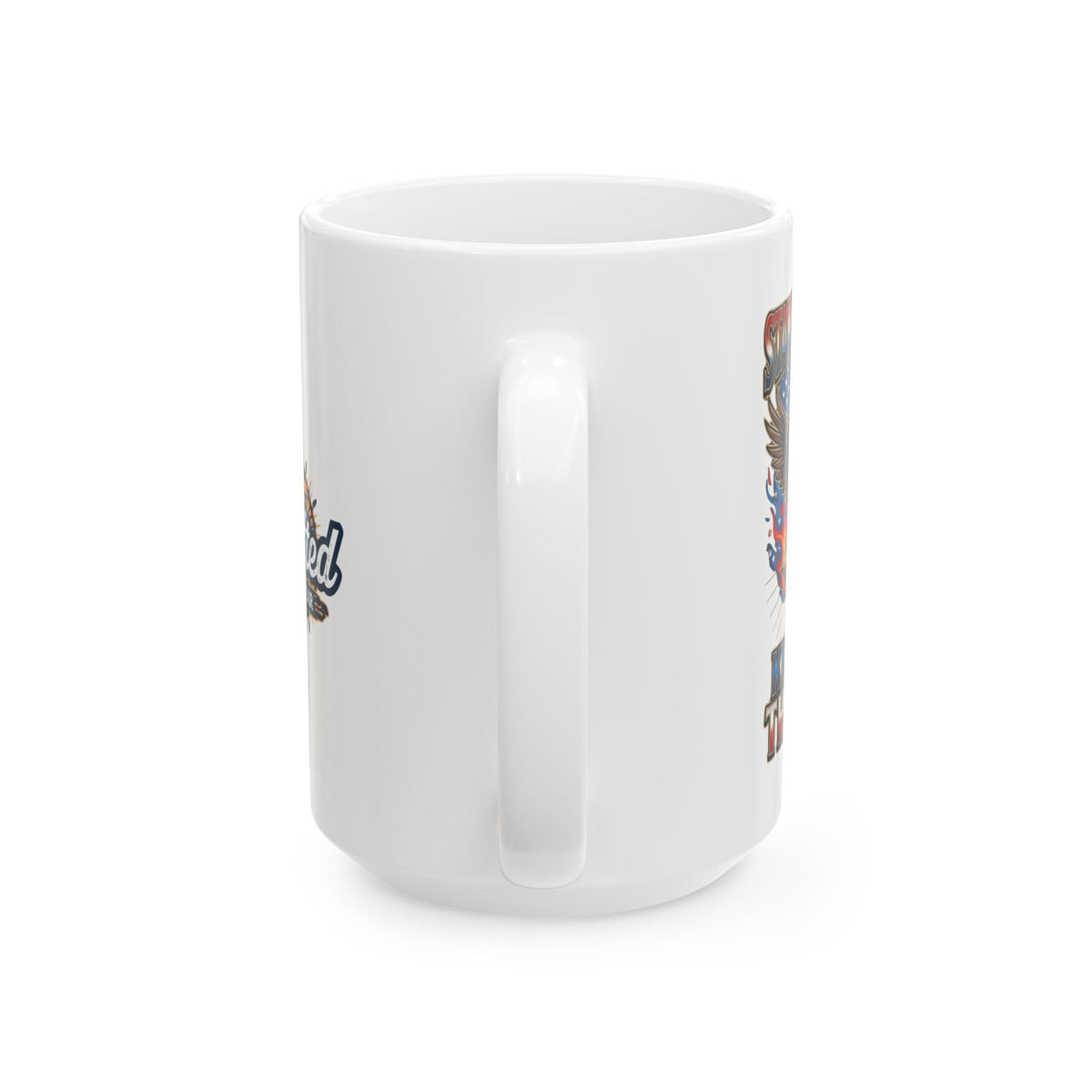 Patriotic Eagle Coffee Mug — "Stand for the Flag, Kneel for the Cross" (11/15oz) Printify