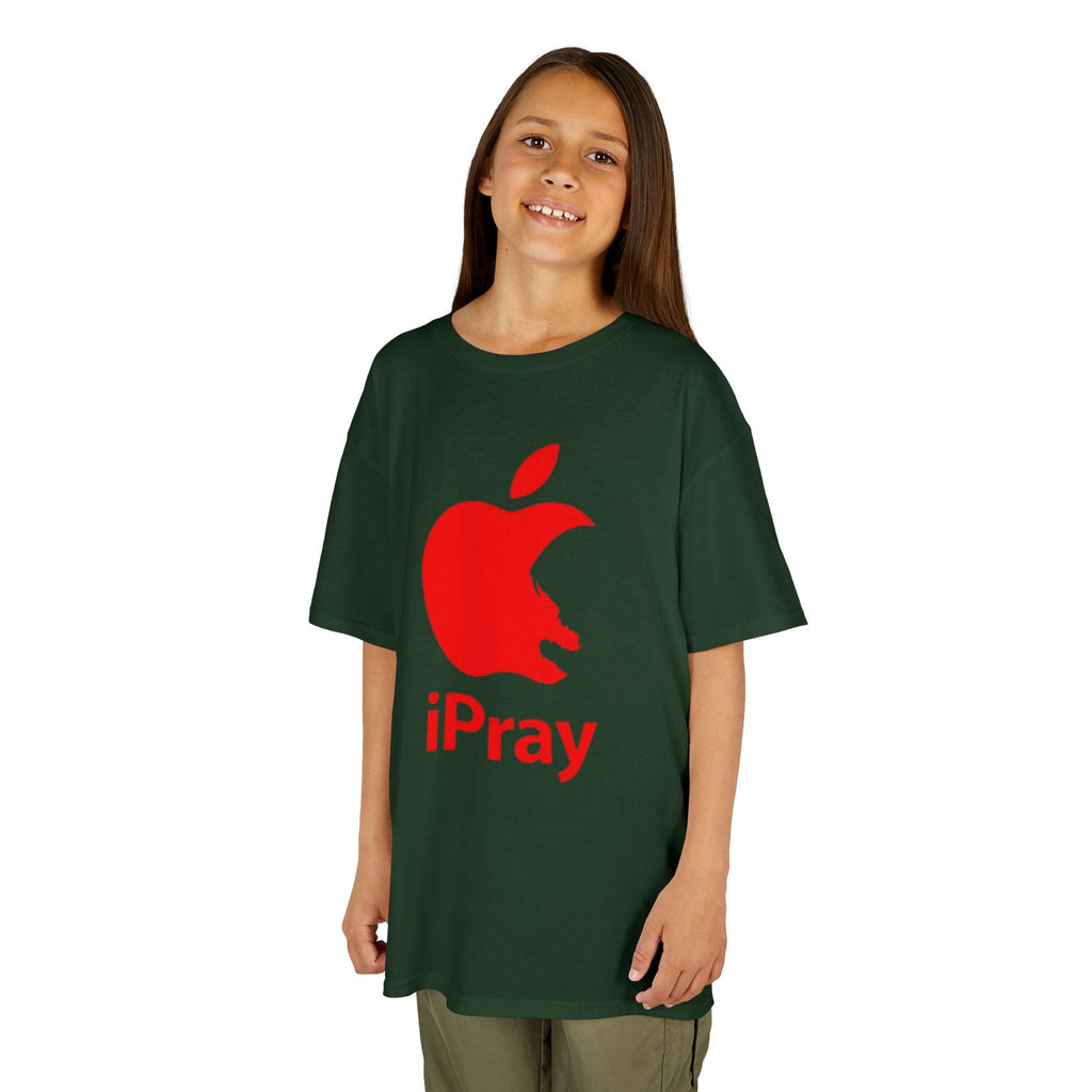 Kids Graphic Tee — Red iPray Logo Prayer Shirt for Children Printify