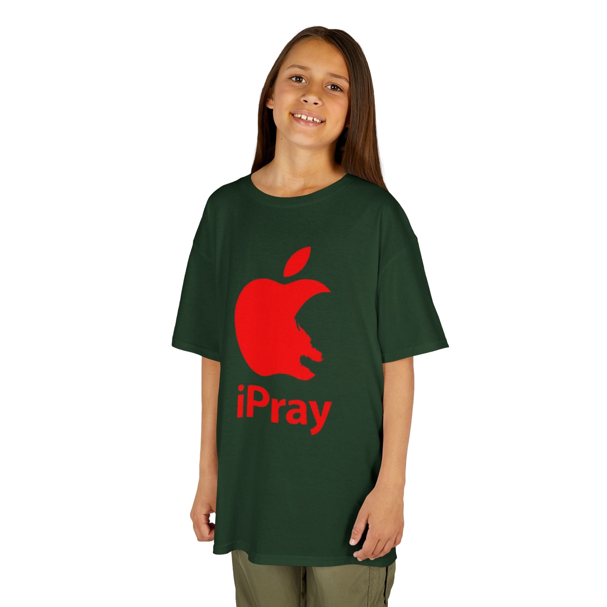 Kids Graphic Tee — Red iPray Logo Prayer Shirt for Children Printify