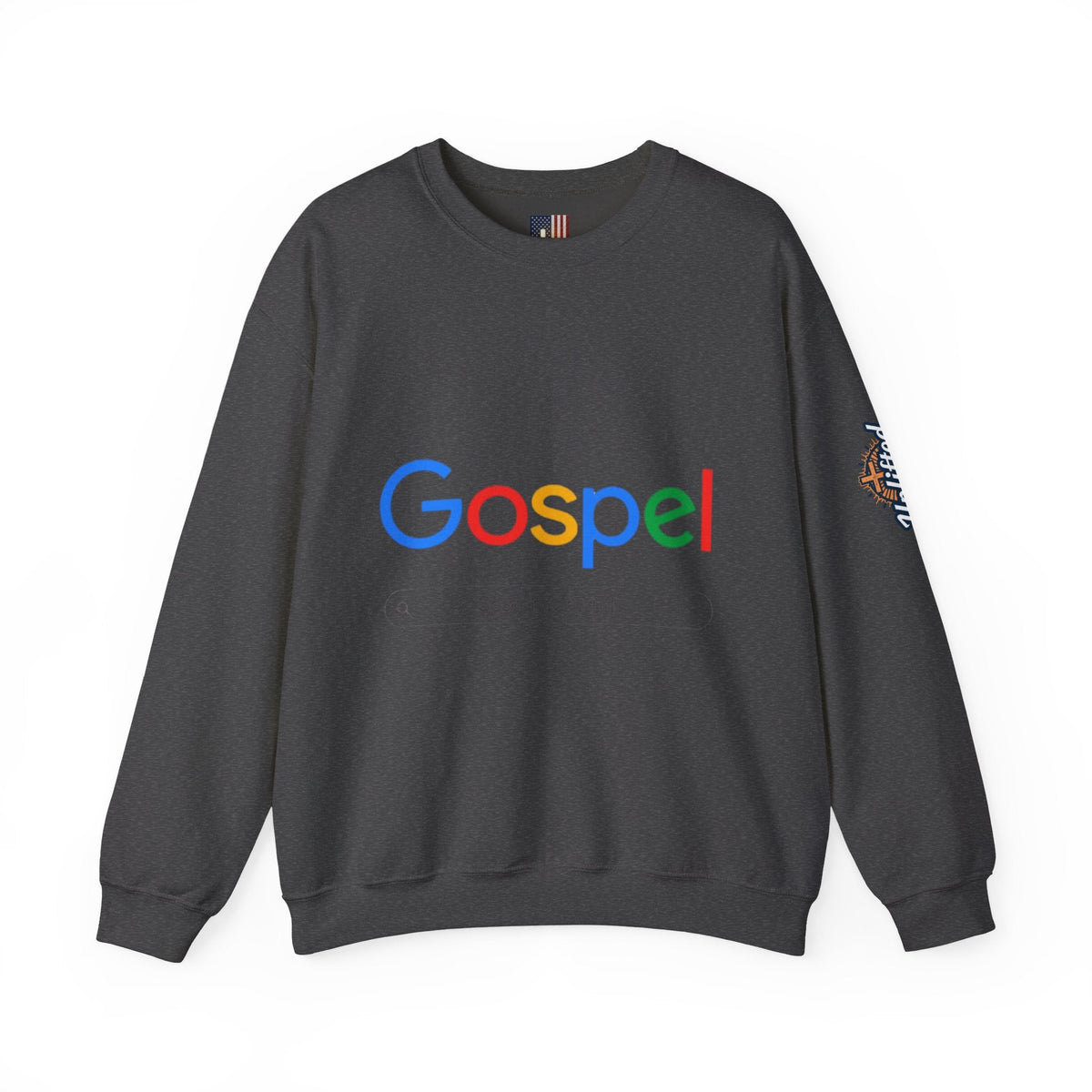 Gospel Graphic Sweatshirt — "Gospel" Colorful Logo Christian Sweatshirt Printify