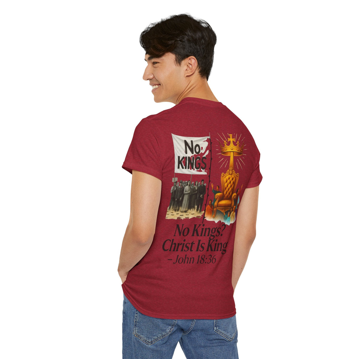 No Kings? Christ is King T-Shirt – Bold Christian Faith Tee for Devoted Believers Printify