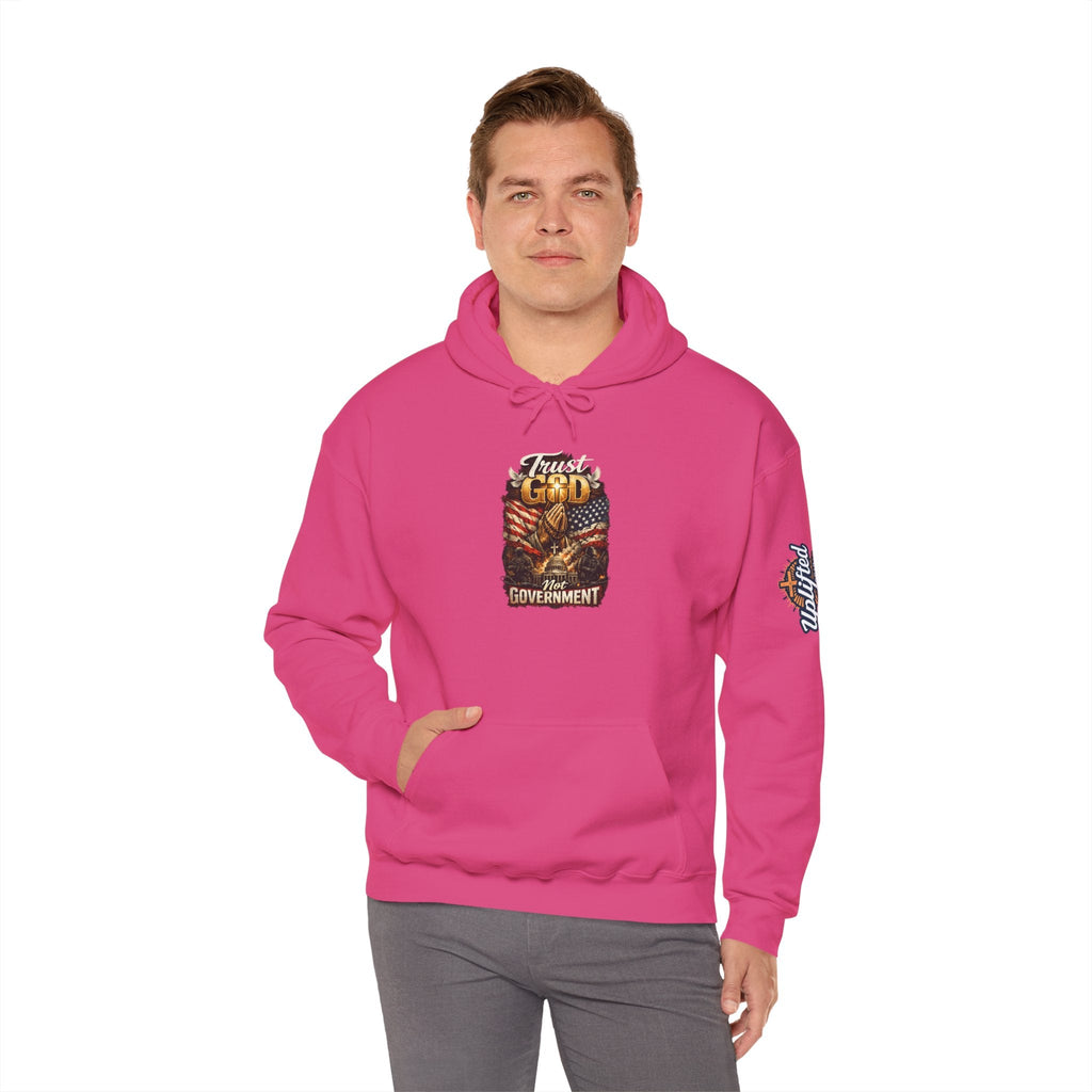 Trust God Not Government Hoodie — Vintage Patriotic Christian Hoodie Printify