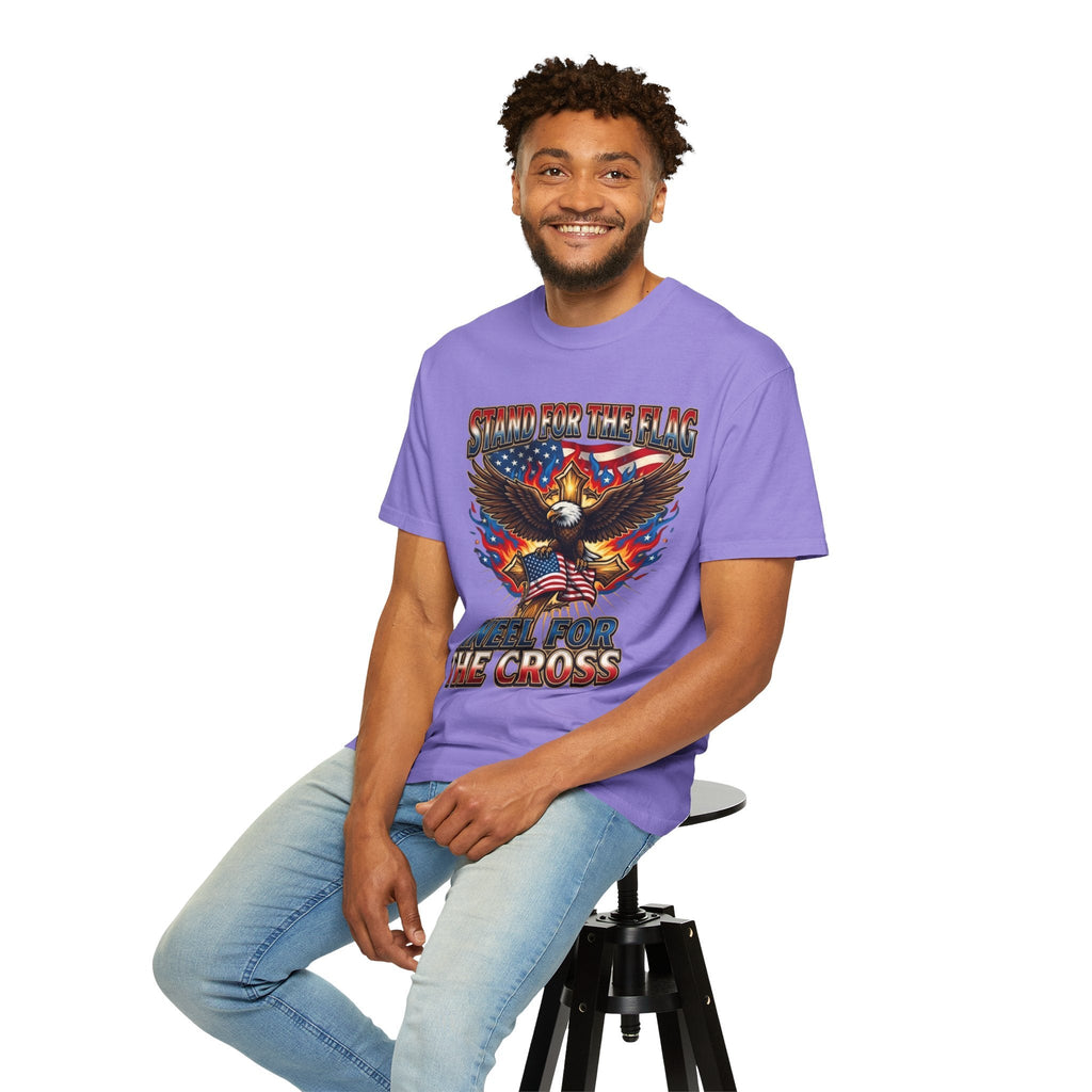 Stand for the Flag Kneel for the Cross T-shirt | Patriotic Eagle T-shirt Printify