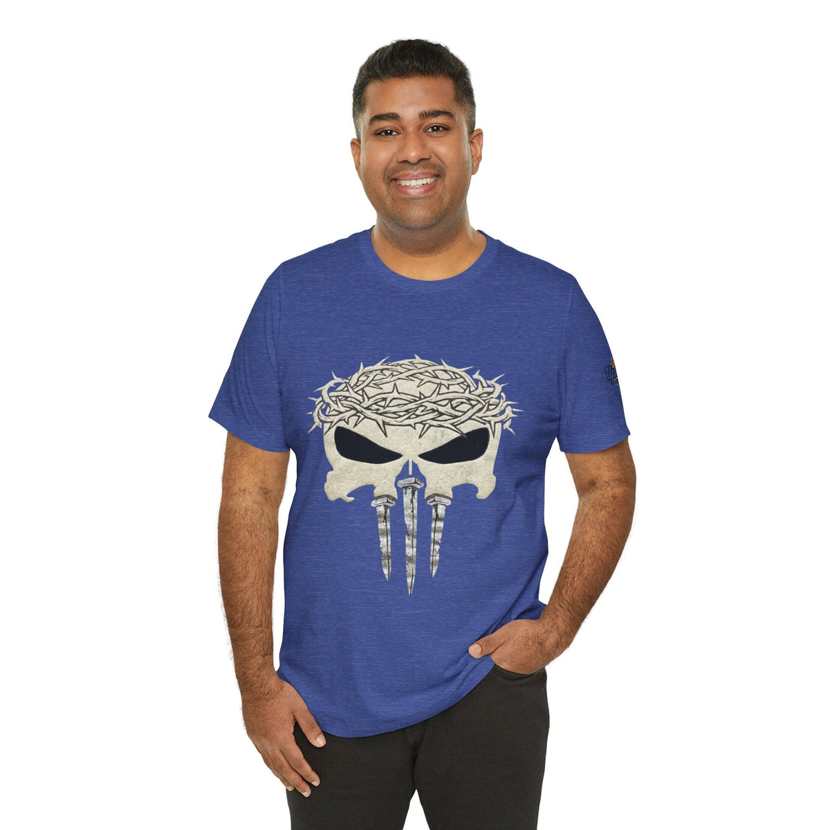 Christian Skull T-shirt - Crown of Thorns & Nails - Warrior Faith T-shirt Printify