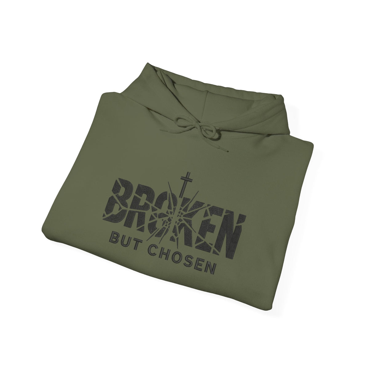 Broken But Chosen Hoodie — Christian Faith Graphic Sweatshirt Printify