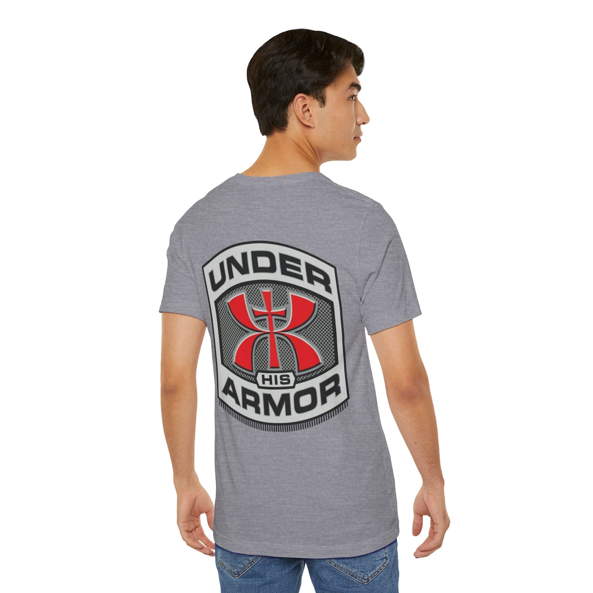 Under HIS Armor Christian T-Shirt — Faith-Inspired Under Armour Style Printify