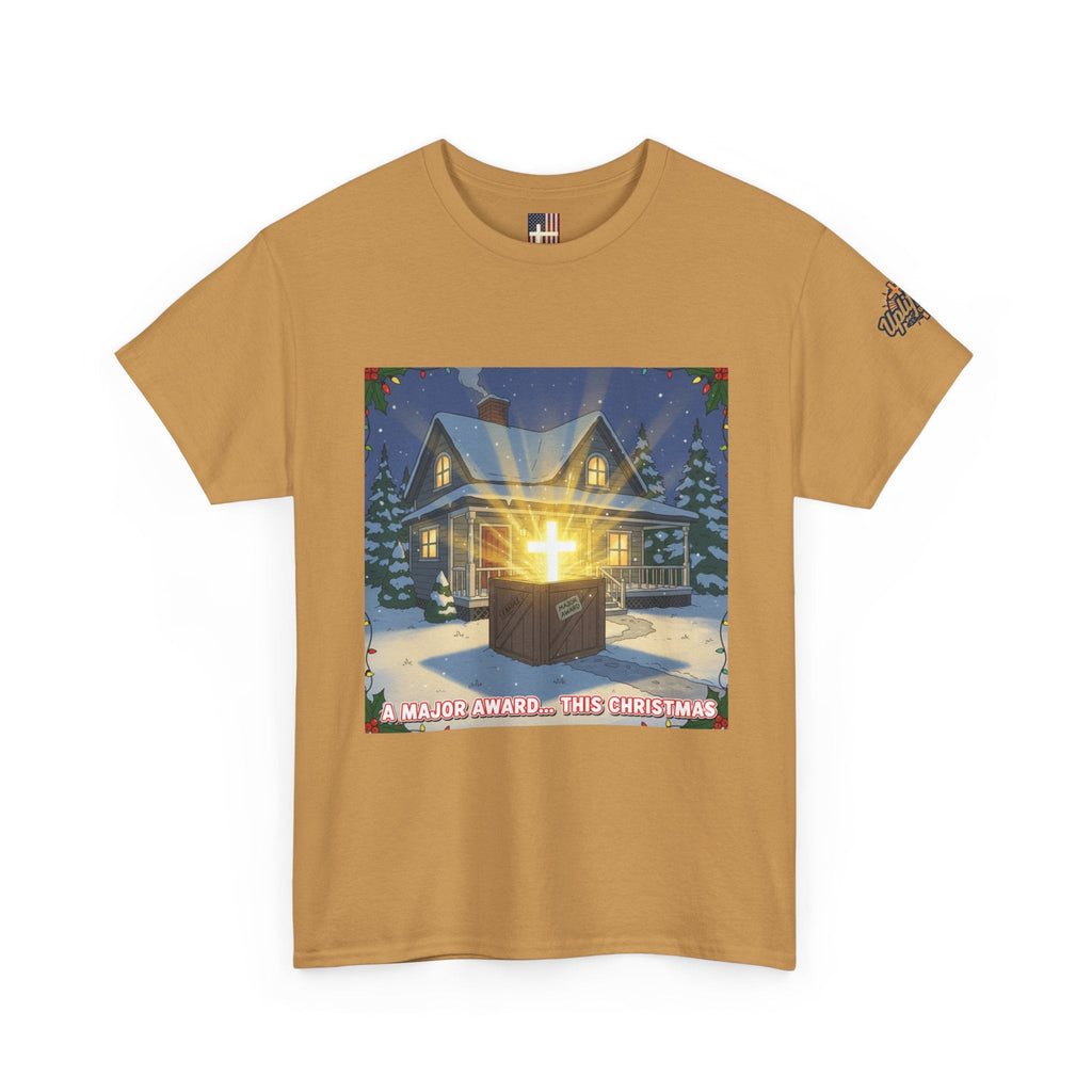 A Major Award This Christmas T-shirt – Fragile Leg Lamp Parody Cross Unboxing Christian T-shirt for Hilarious Faith & Holiday Glow Printify