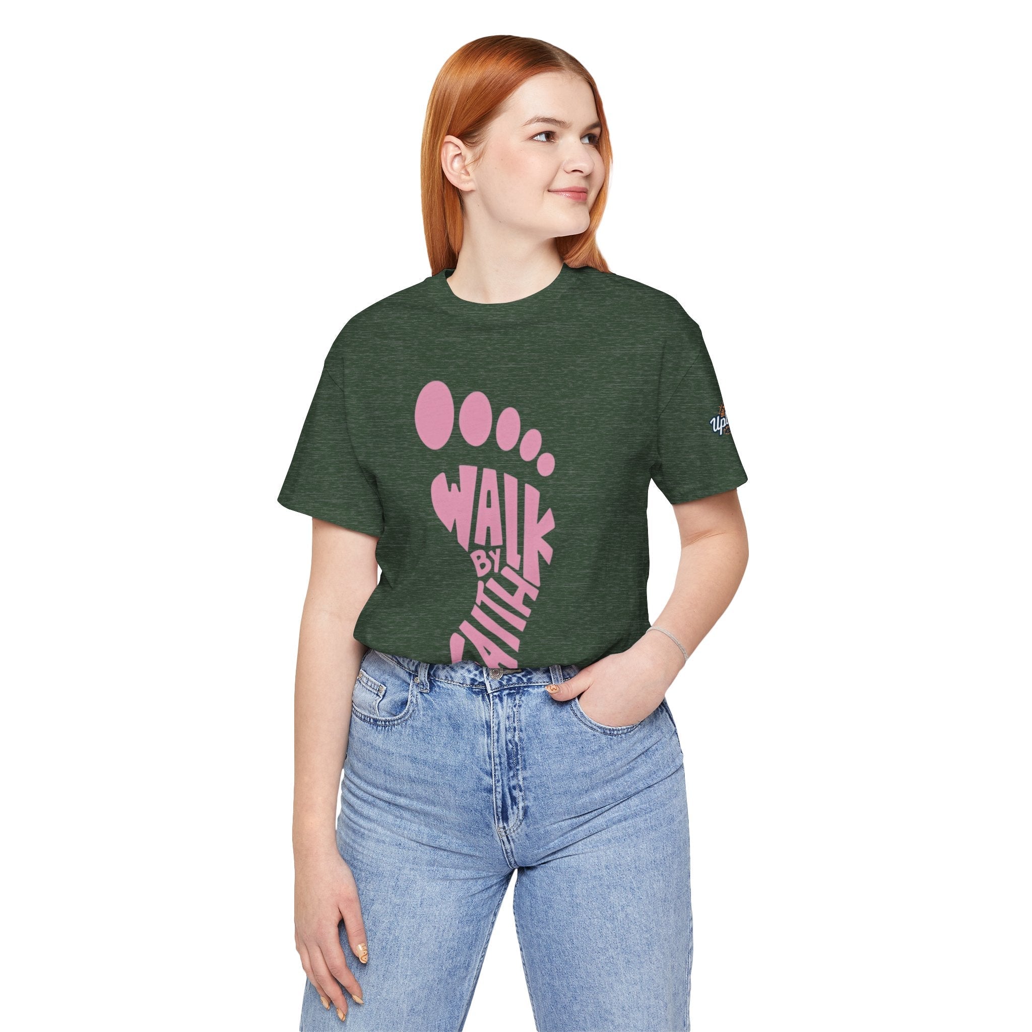 Walk By Faith Footprint T-Shirt Printify