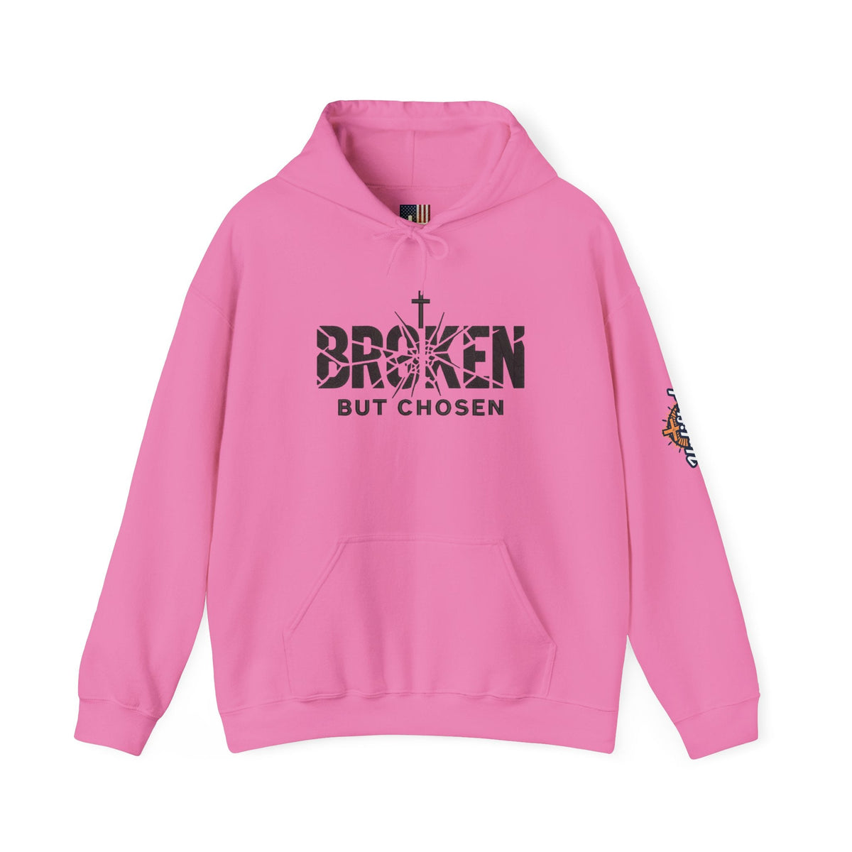 Broken But Chosen Hoodie — Christian Faith Graphic Sweatshirt Printify