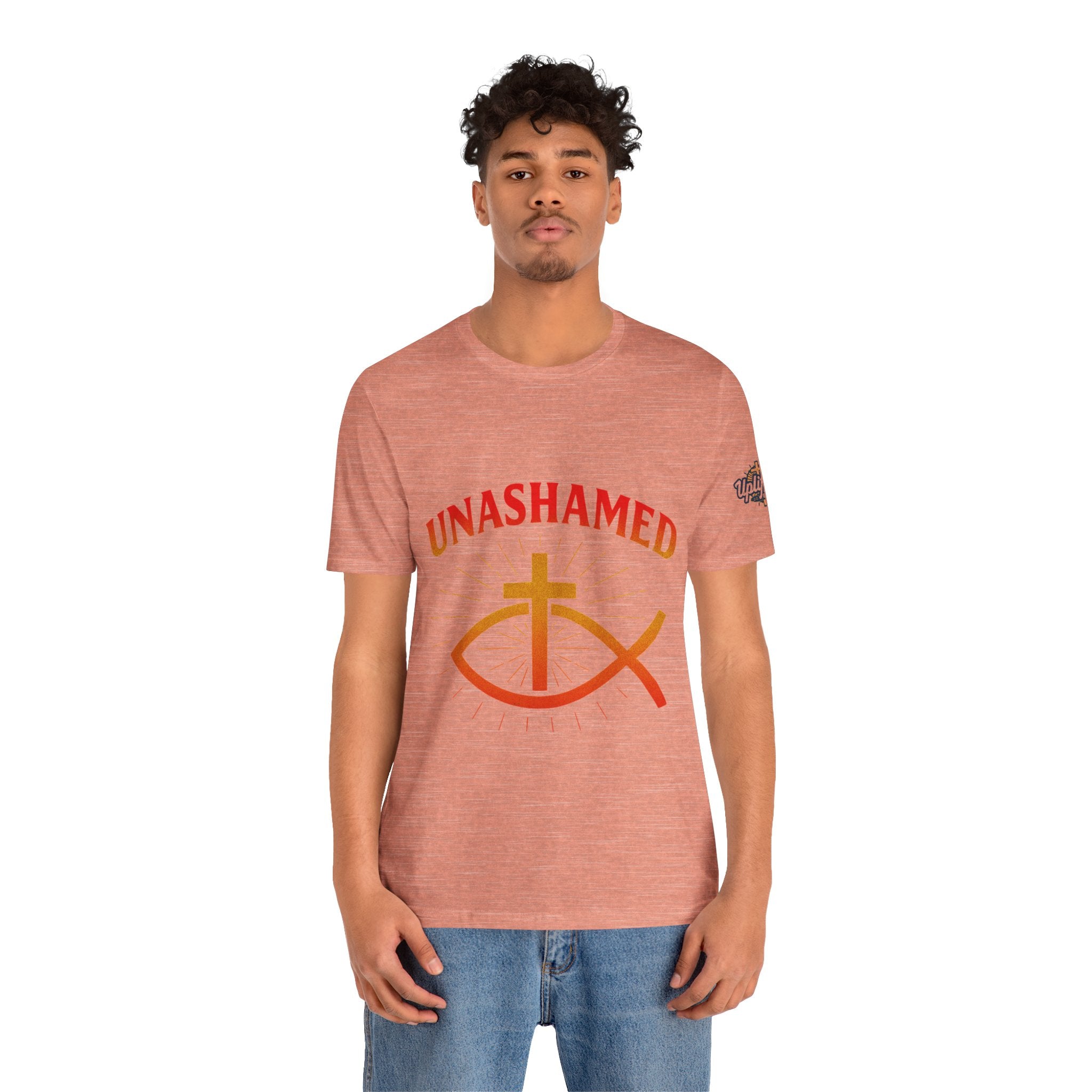 Unashamed T-shirt – Ichthys Jesus Fish & Cross Christian T-shirt for Romans 1:16 Bold Faith Printify