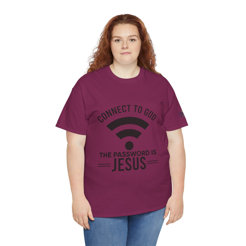 Connect to God T-shirt - WIFI Password is Jesus - Funny Christian Faith T-shirt Printify