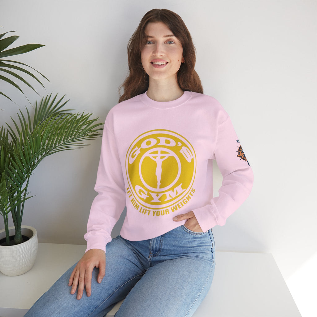God's Gym Sweatshirt — "Let Him Lift Your Weights" Christian Fitness Sweatshirt Printify