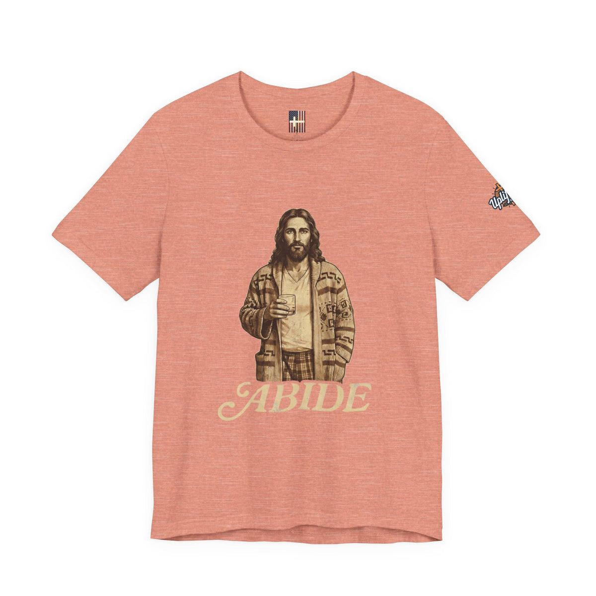 Abide Vintage Jesus Tee — "The Dude" Graphic Christian T-Shirt Printify