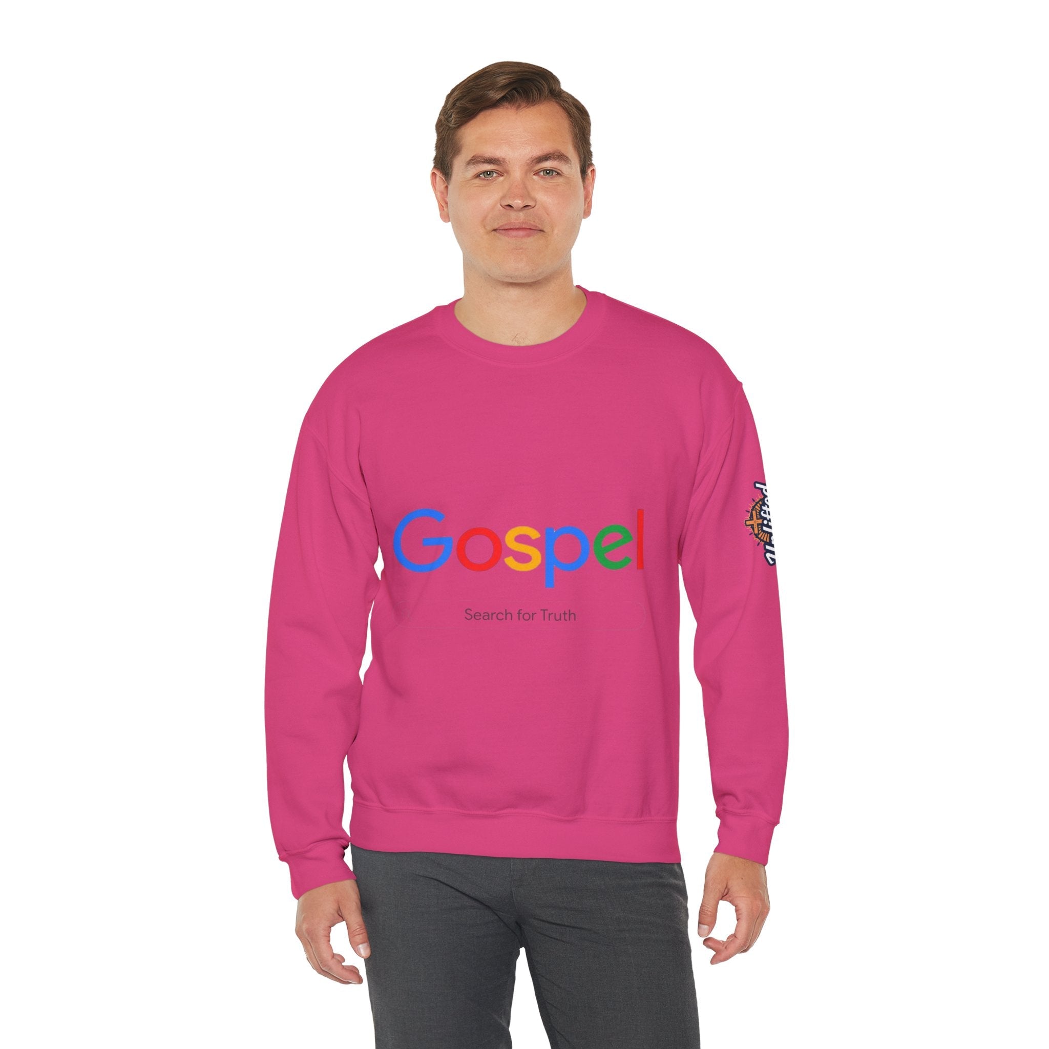 Gospel Graphic Sweatshirt — "Gospel" Colorful Logo Christian Sweatshirt Printify