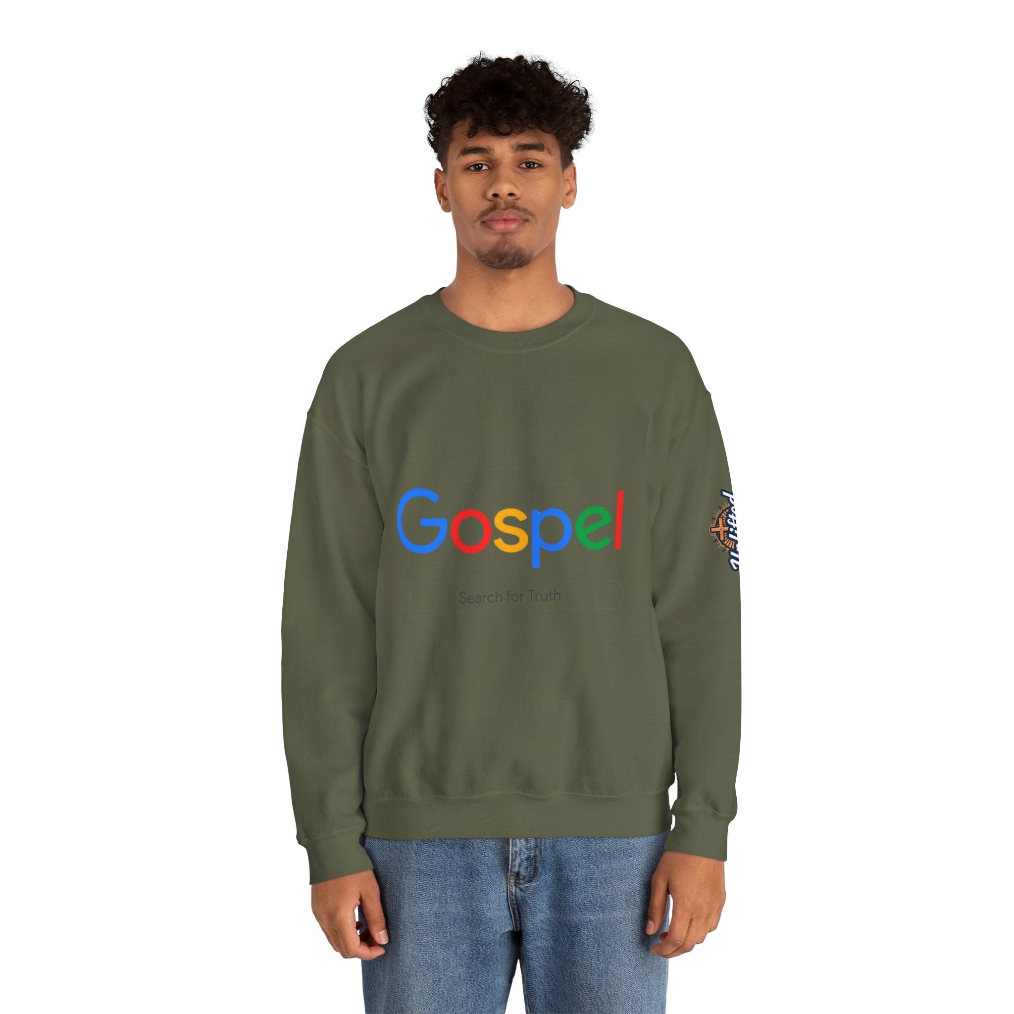 Gospel Graphic Sweatshirt — "Gospel" Colorful Logo Christian Sweatshirt Printify