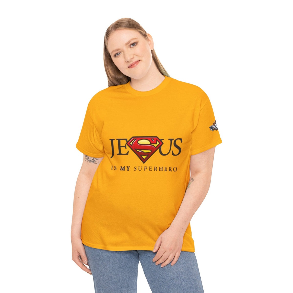 Jesus Is My Superhero T-Shirt — Faith-Based Superman-Inspired Tee Printify