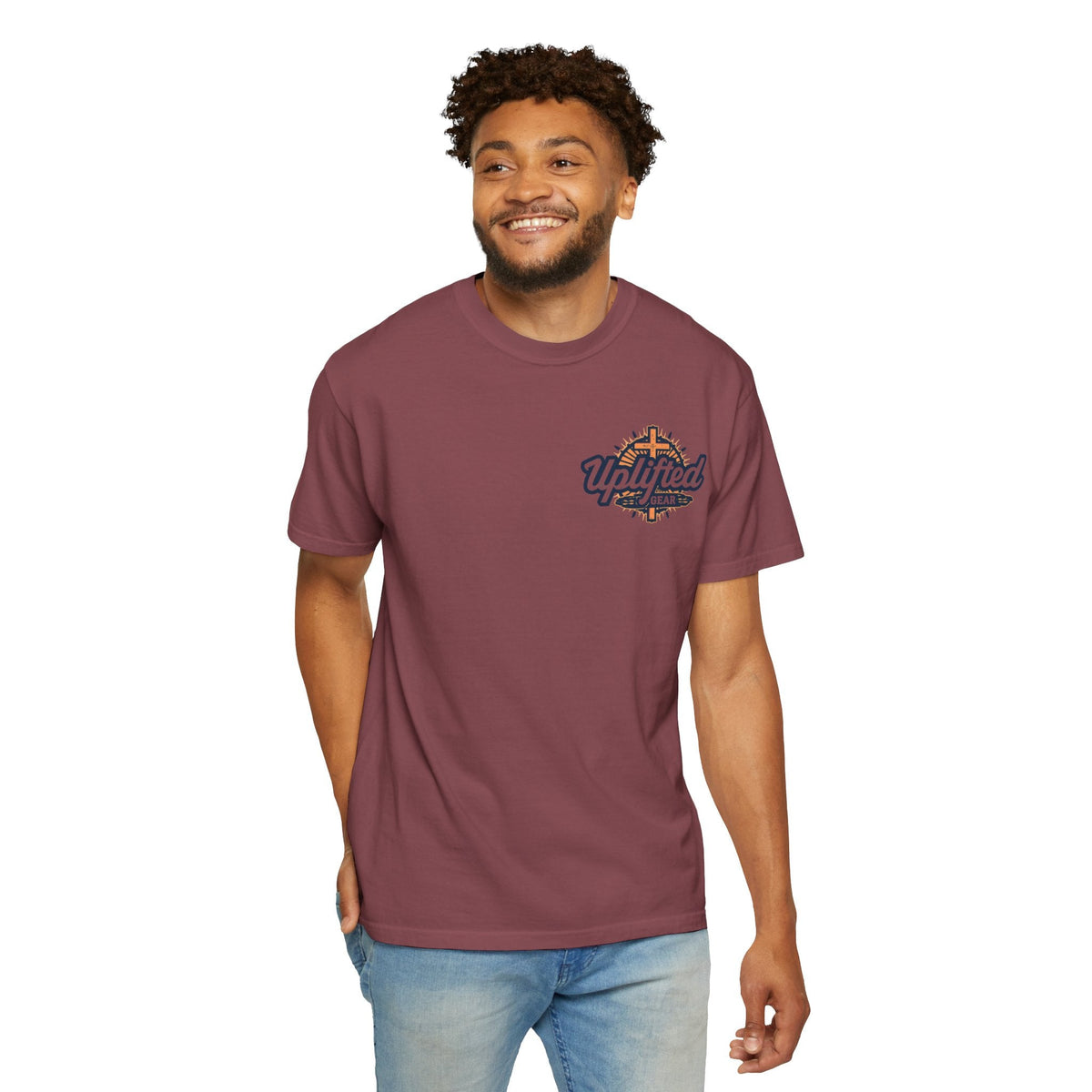 ✨ Chosen. Loved. Redeemed. – Elegant Christian T-Shirt | Gold Foil Faith Tee | Subtle Cross & Heart Design | Inspirational Bible Verse Apparel by Uplifted Gear Printify