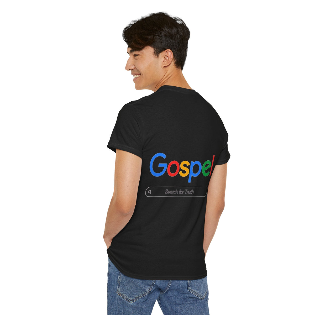 Gospel Graphic Tee — "Gospel" Colorful Logo Christian T-Shirt Printify