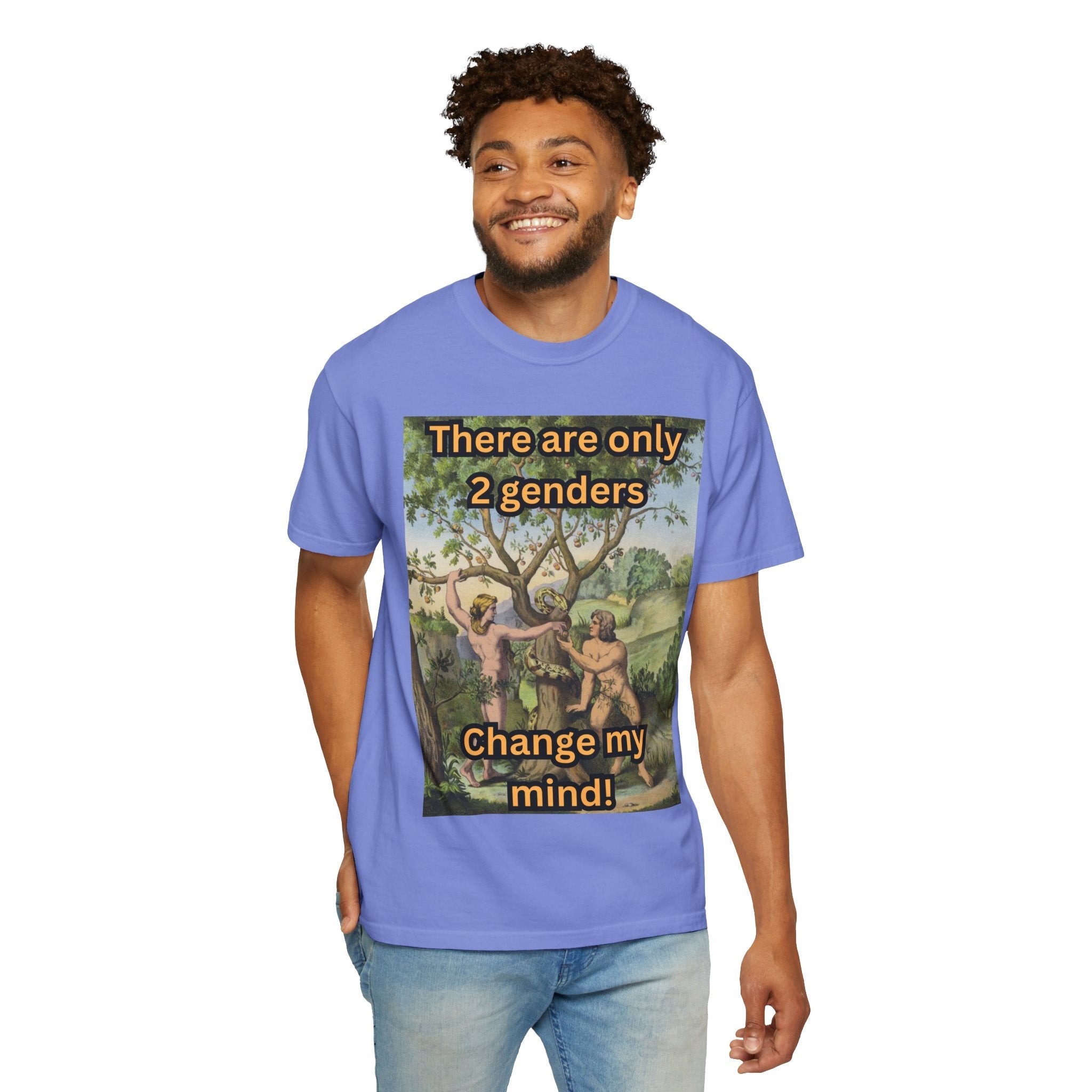 There Are Only 2 Genders T-Shirt – Adam & Eve Cross Christian Tee for Bold Faith Printify