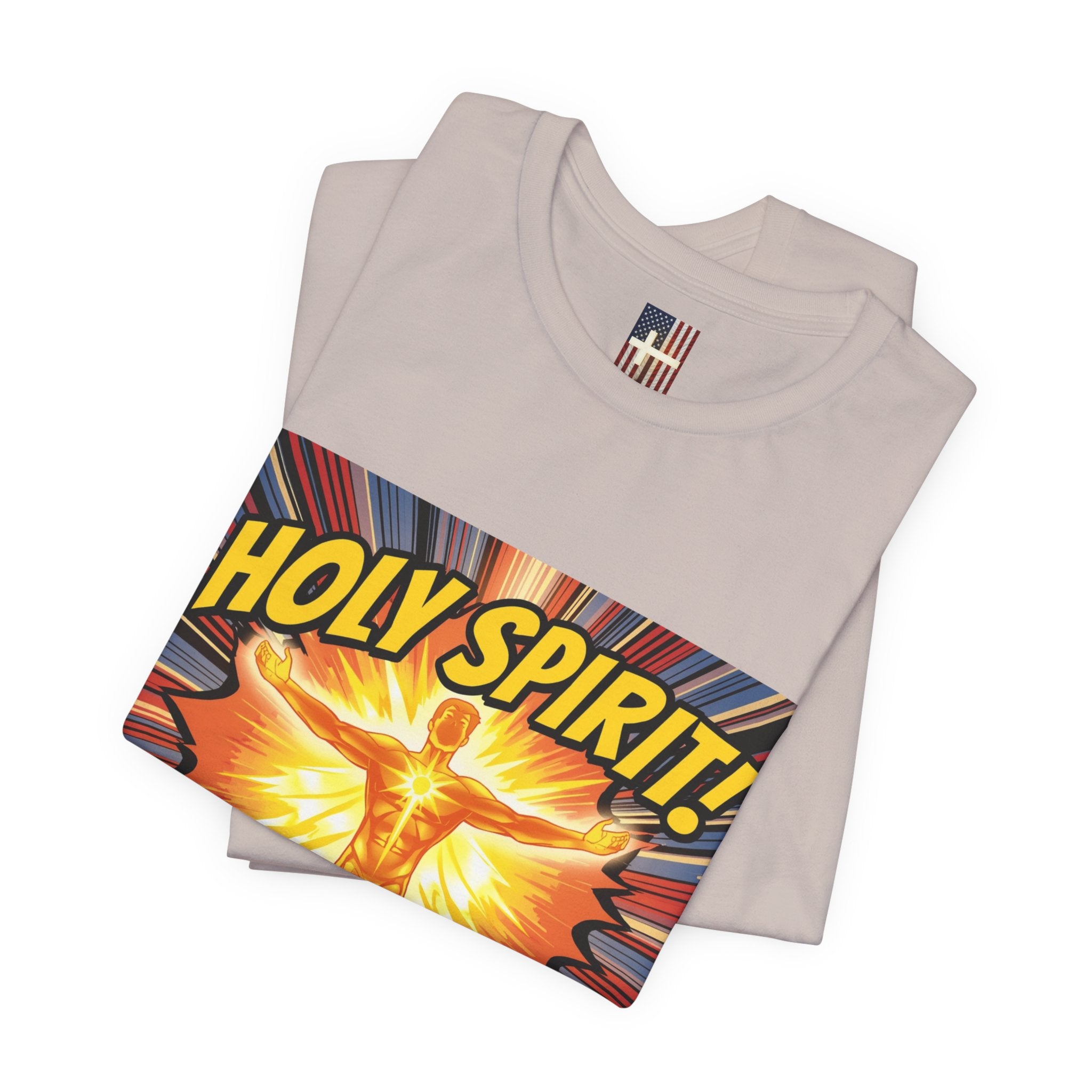 Holy Spirit Activate T-shirt – Superhero Christian T-shirt with Vibrant Power-Up Design for Faith-Fueled Boldness Printify