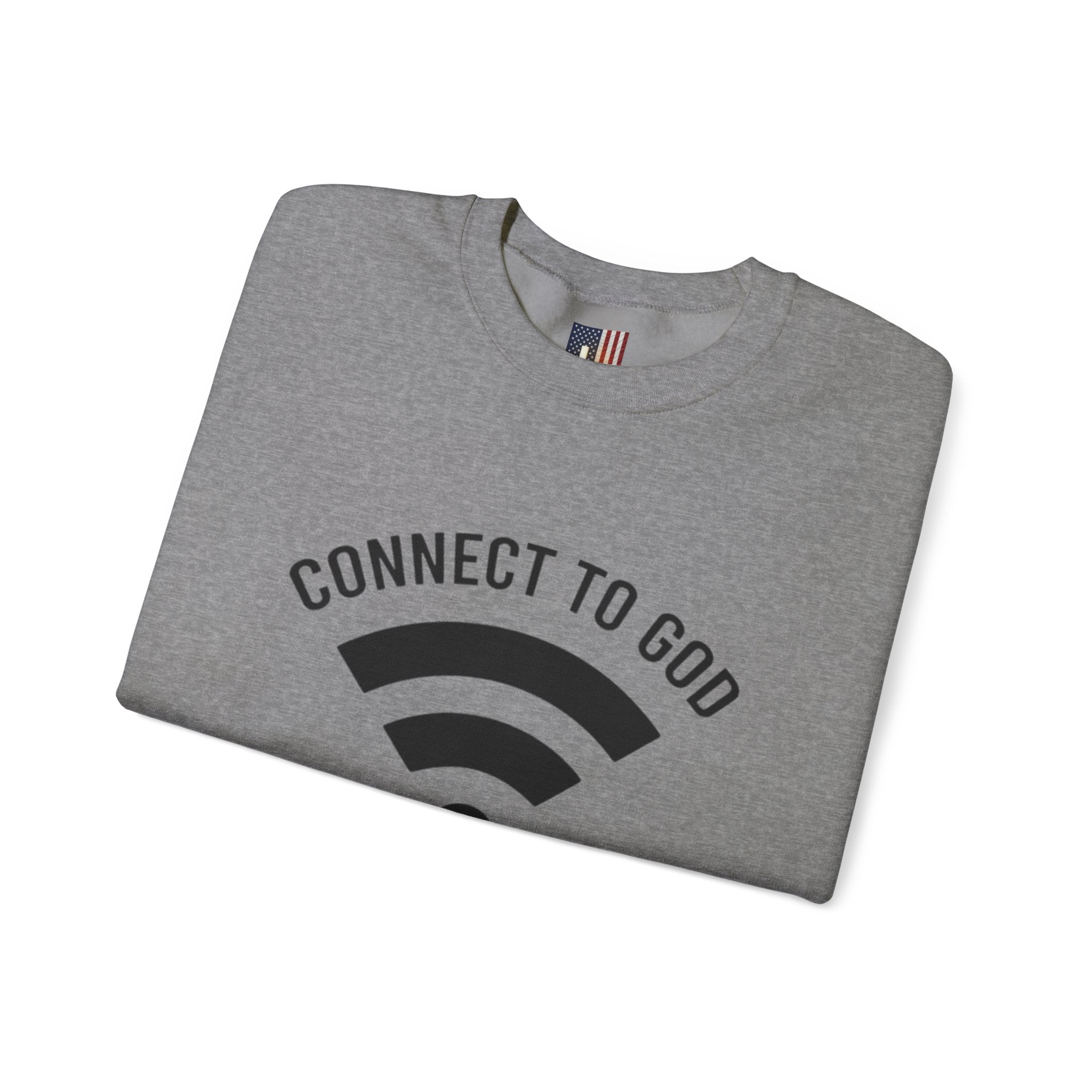 Connect to God Sweatshirt - WIFI Password is Jesus - Funny Christian Faith Sweatshirt Printify