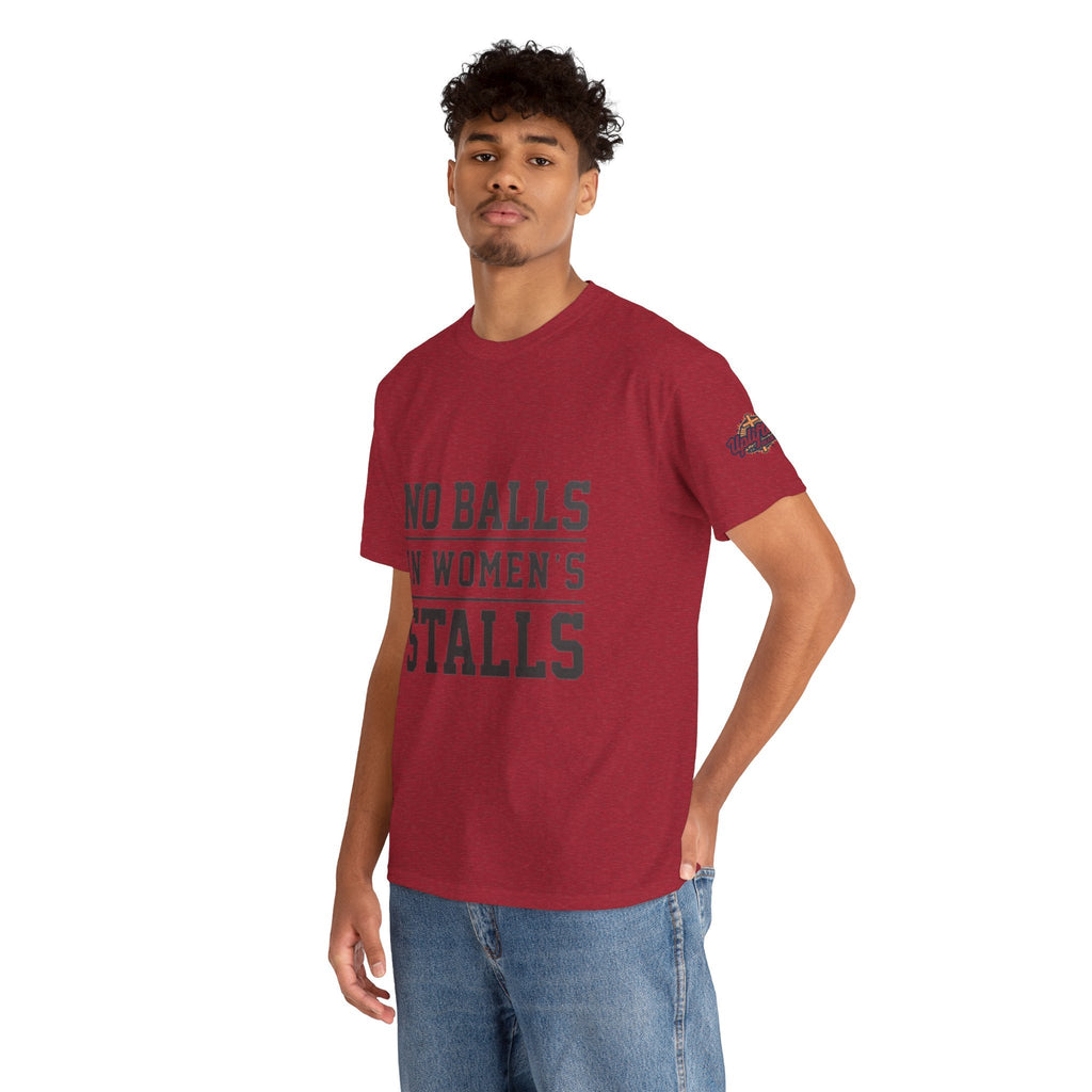 No Balls in Women's Stalls Retro Protest T-Shirt Printify