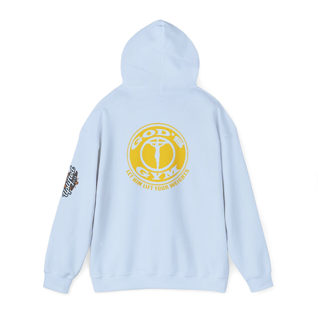 God's Gym Hoodie — "Let Him Lift Your Weights" Christian Fitness Hoodie Printify