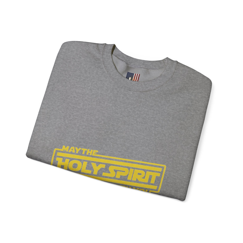 May the Holy Spirit Be With You Sweatshirt - Christian Star Wars Parody Sweatshirt Printify