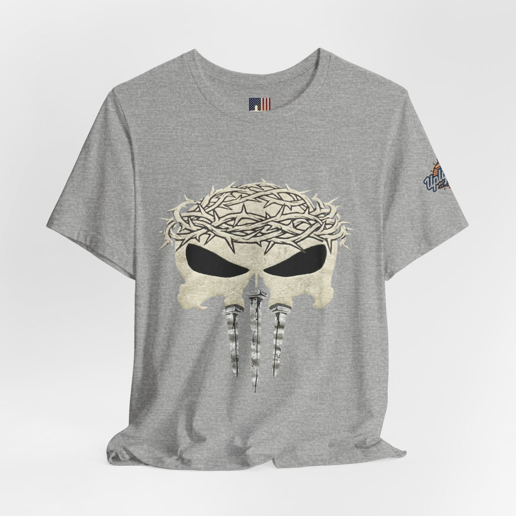 Christian Skull T-shirt - Crown of Thorns & Nails - Warrior Faith T-shirt Printify