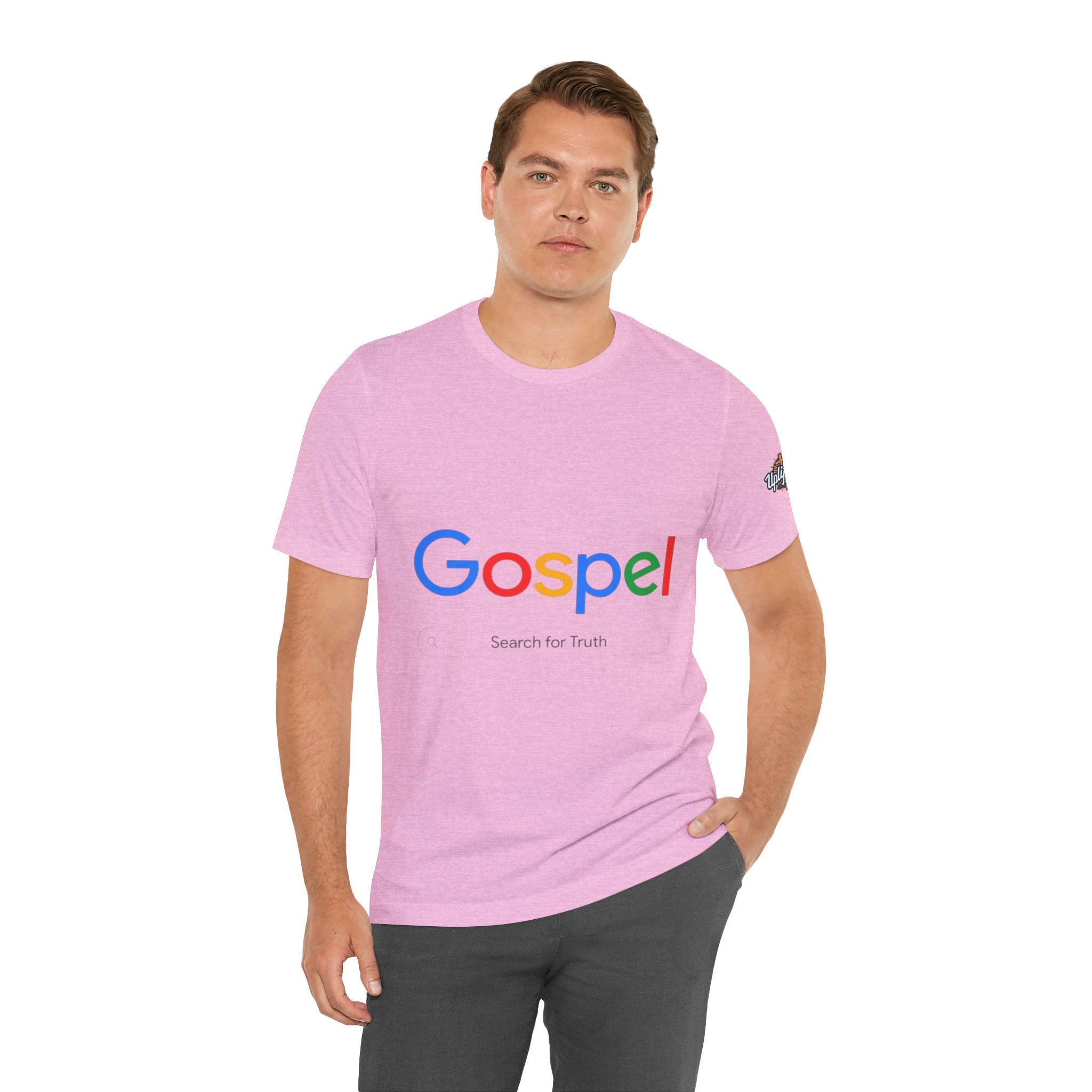 Gospel Graphic Tee — "Gospel" Colorful Logo Christian T-Shirt Printify