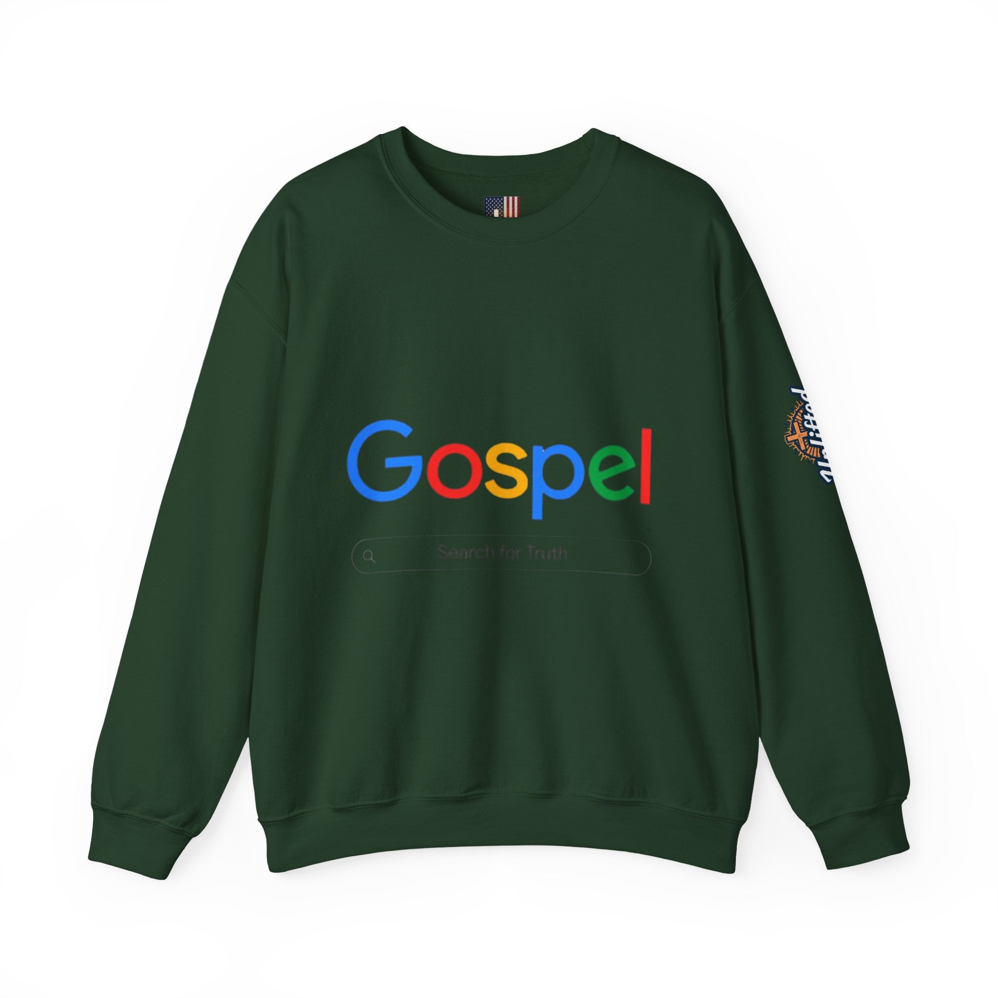 Gospel Graphic Sweatshirt — "Gospel" Colorful Logo Christian Sweatshirt Printify