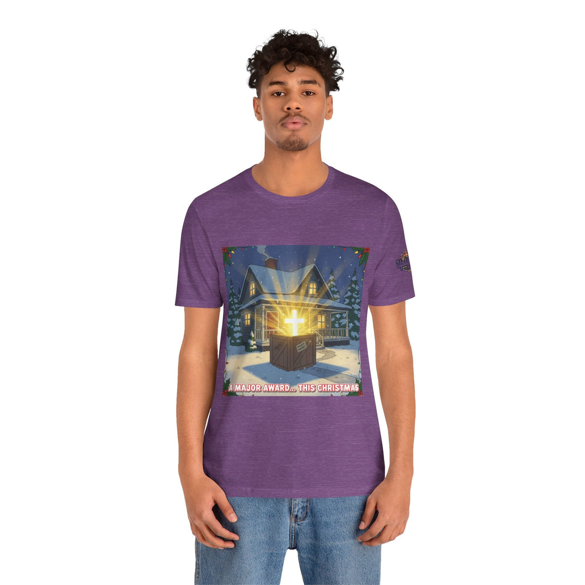 A Major Award This Christmas T-shirt – Fragile Leg Lamp Parody Cross Unboxing Christian T-shirt for Hilarious Faith & Holiday Glow Printify