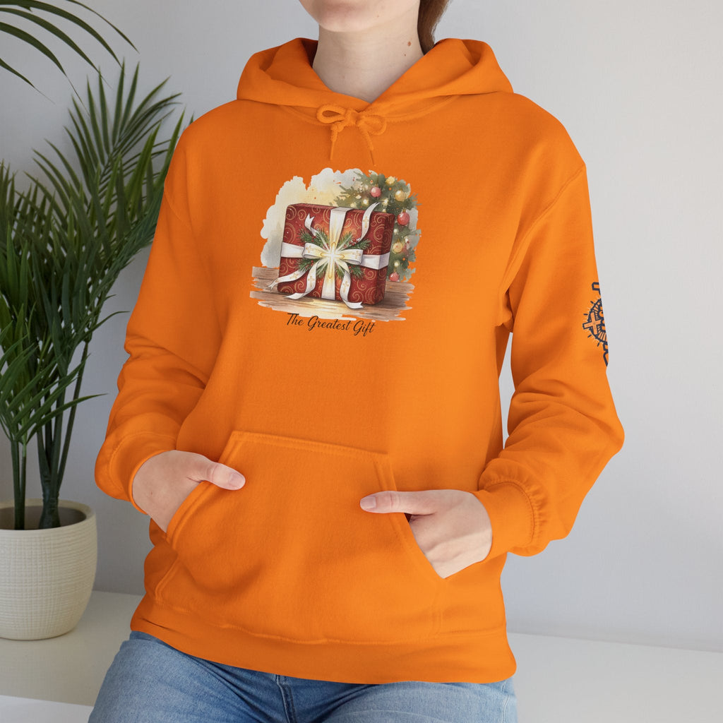 The Greatest Gift Hoodie – Cross Bow Present Christian Hoodie for Christmas Salvation & Eternal Faith Printify
