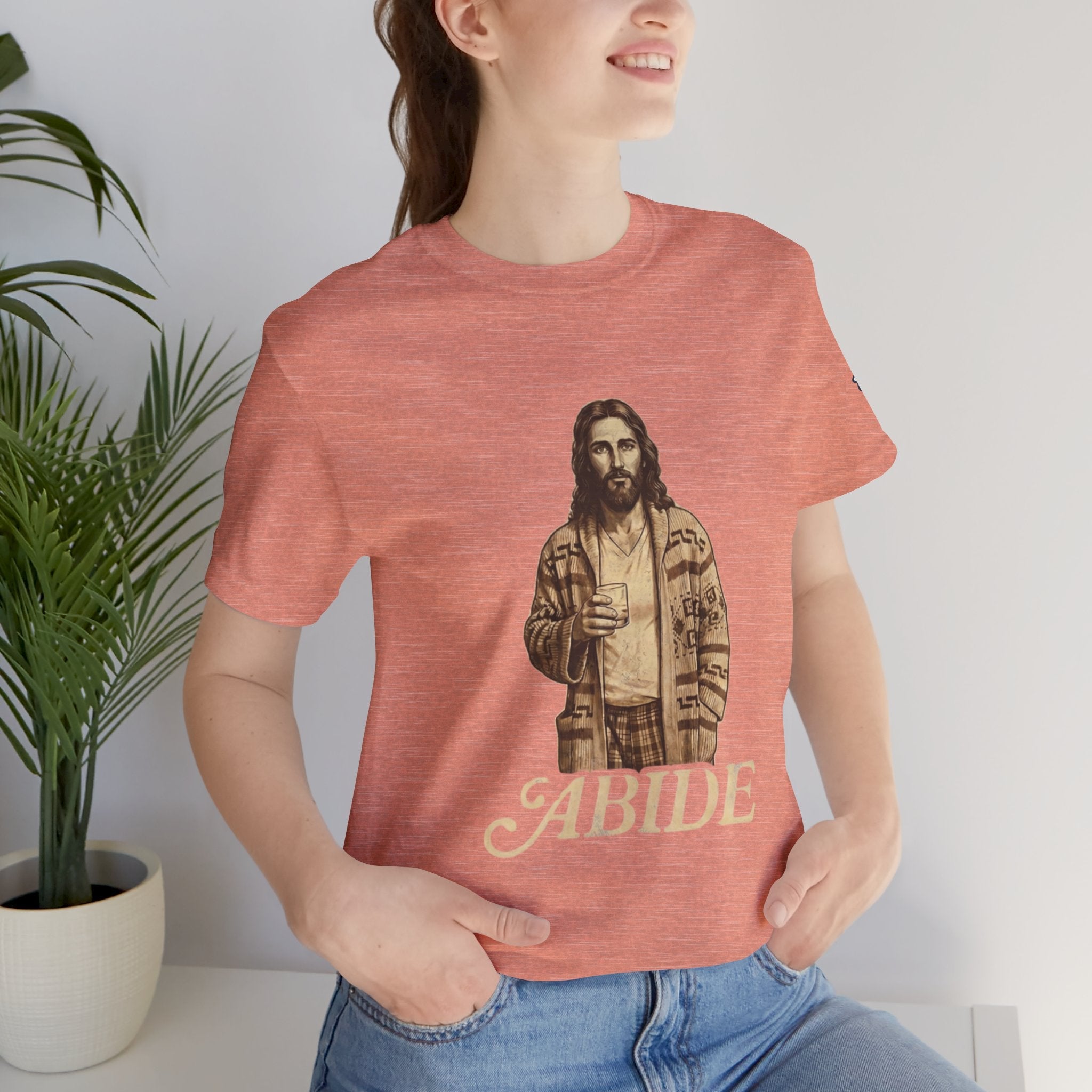 Abide Vintage Jesus Tee — "The Dude" Graphic Christian T-Shirt Printify