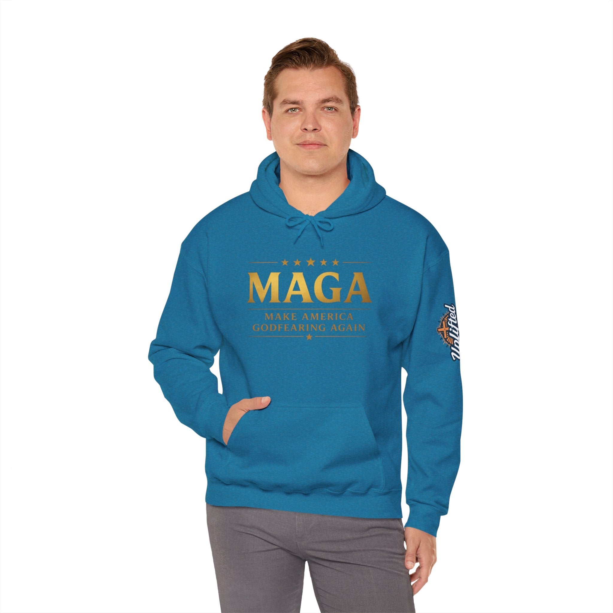 Hoodie - MAGA "Make America Godfearing Again" Political Graphic Hoodie Printify