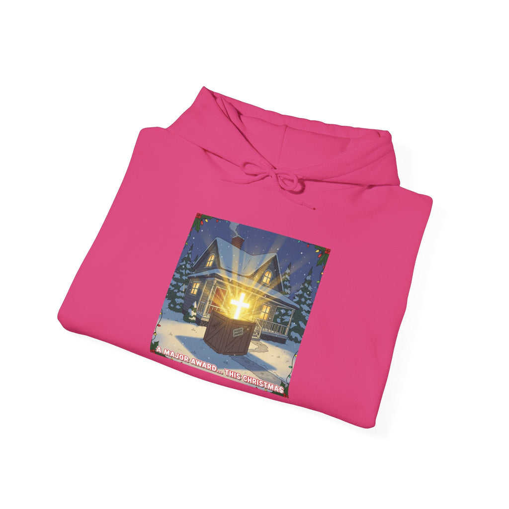 A Major Award This Christmas Hoodie – Fragile Leg Lamp Parody Cross Unboxing Christian Sweatshirt for Hilarious Faith & Holiday Glow Printify