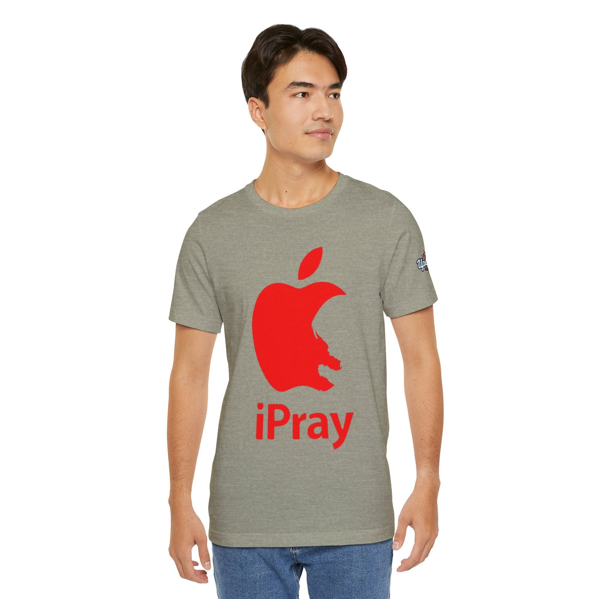 iPray Red Apple Christian T-Shirt — Faith Graphic Tee Printify