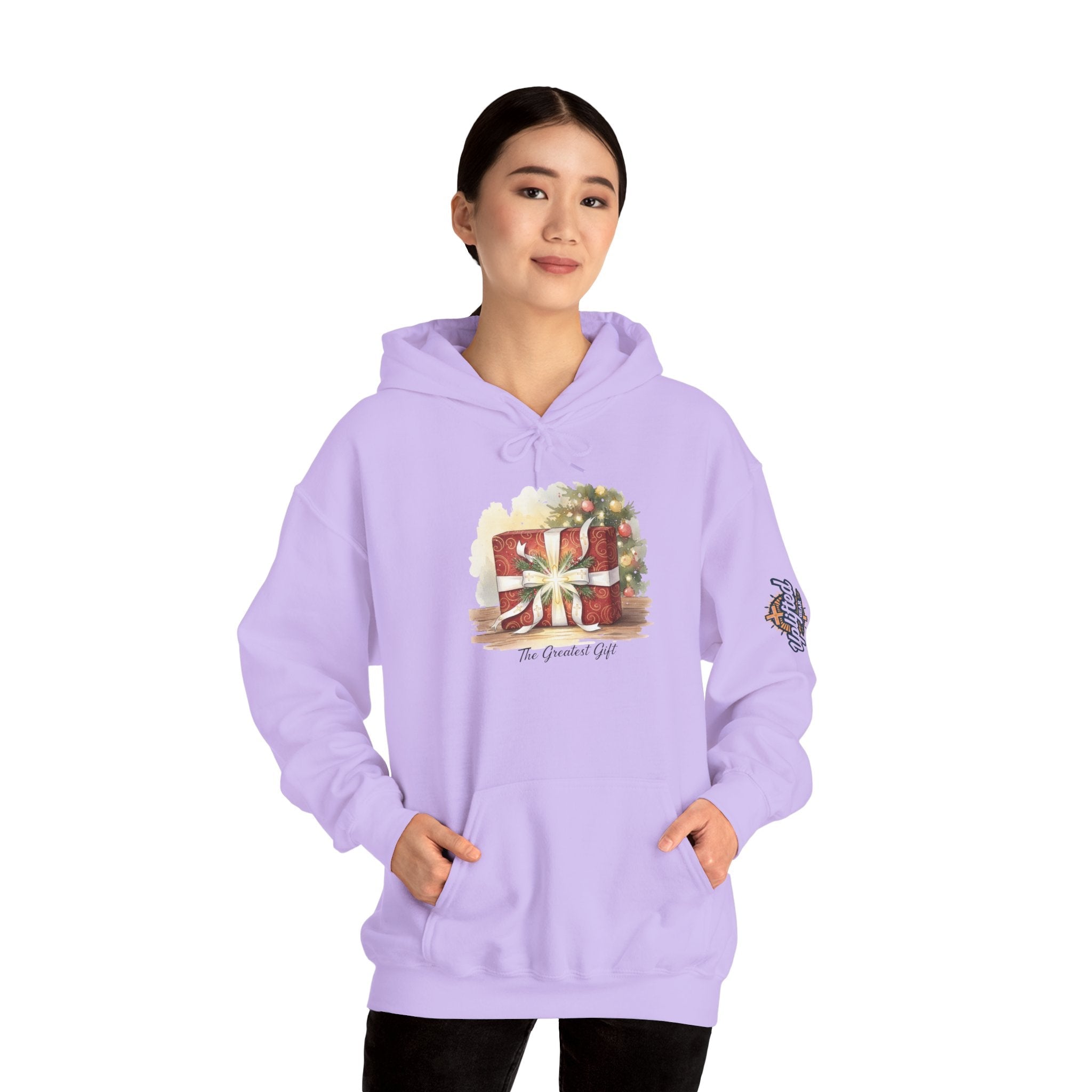 The Greatest Gift Hoodie – Cross Bow Present Christian Hoodie for Christmas Salvation & Eternal Faith Printify
