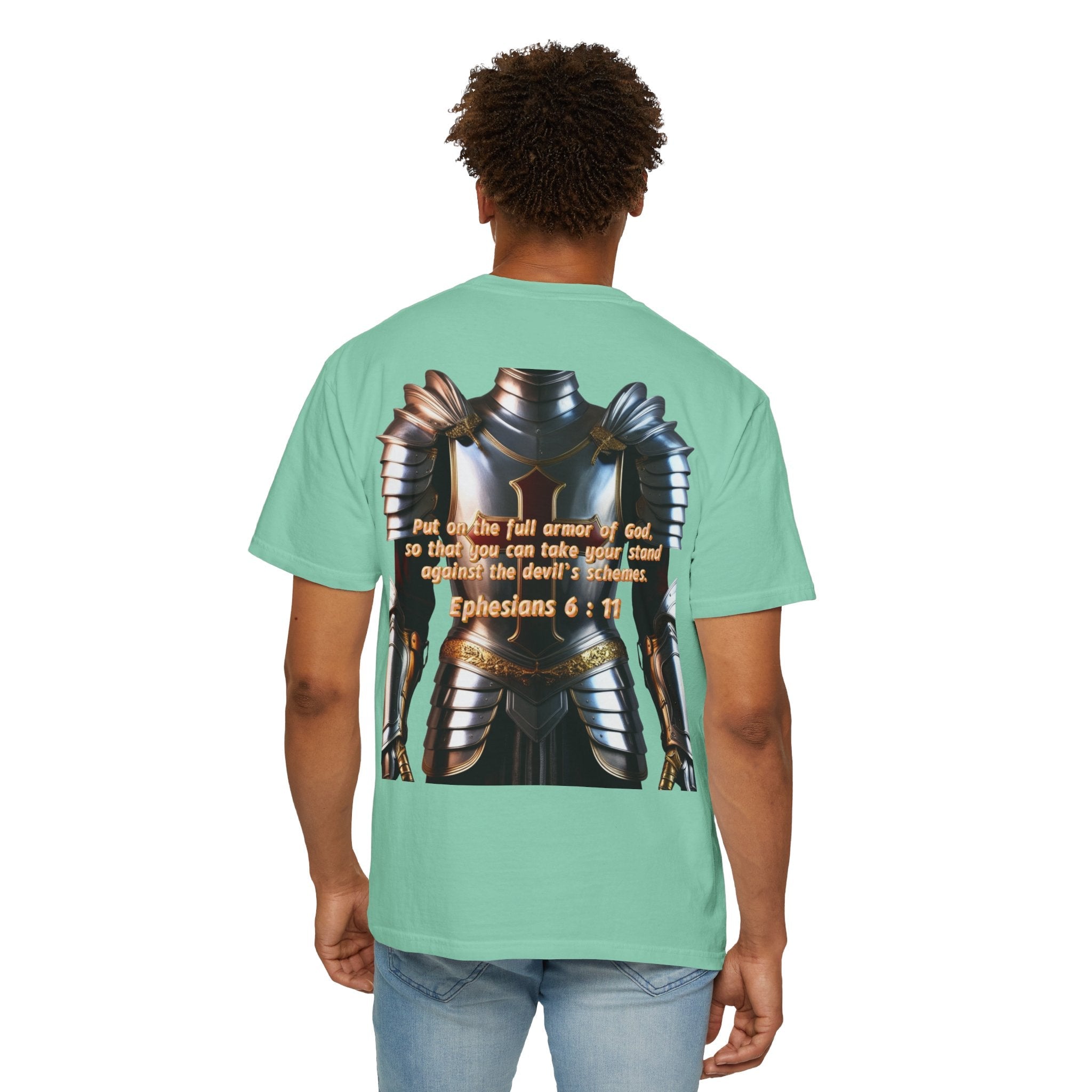 Religious Graphic Armor Of God Design - Unisex Garment-Dyed T-shirt Printify
