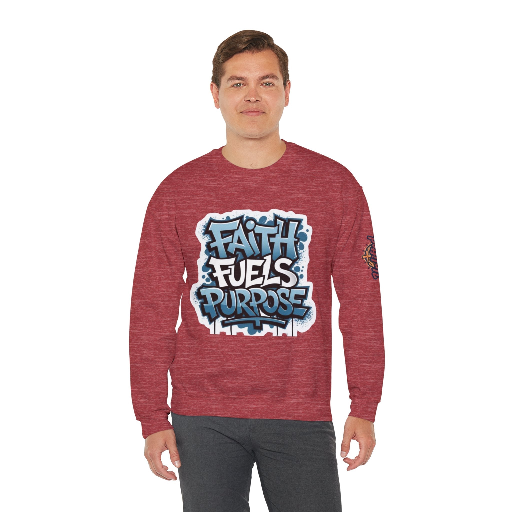 Faith Fuels Purpose Sweatshirt – Inspirational Christian Sweatshirt for Divine Drive & Unstoppable Belief Printify
