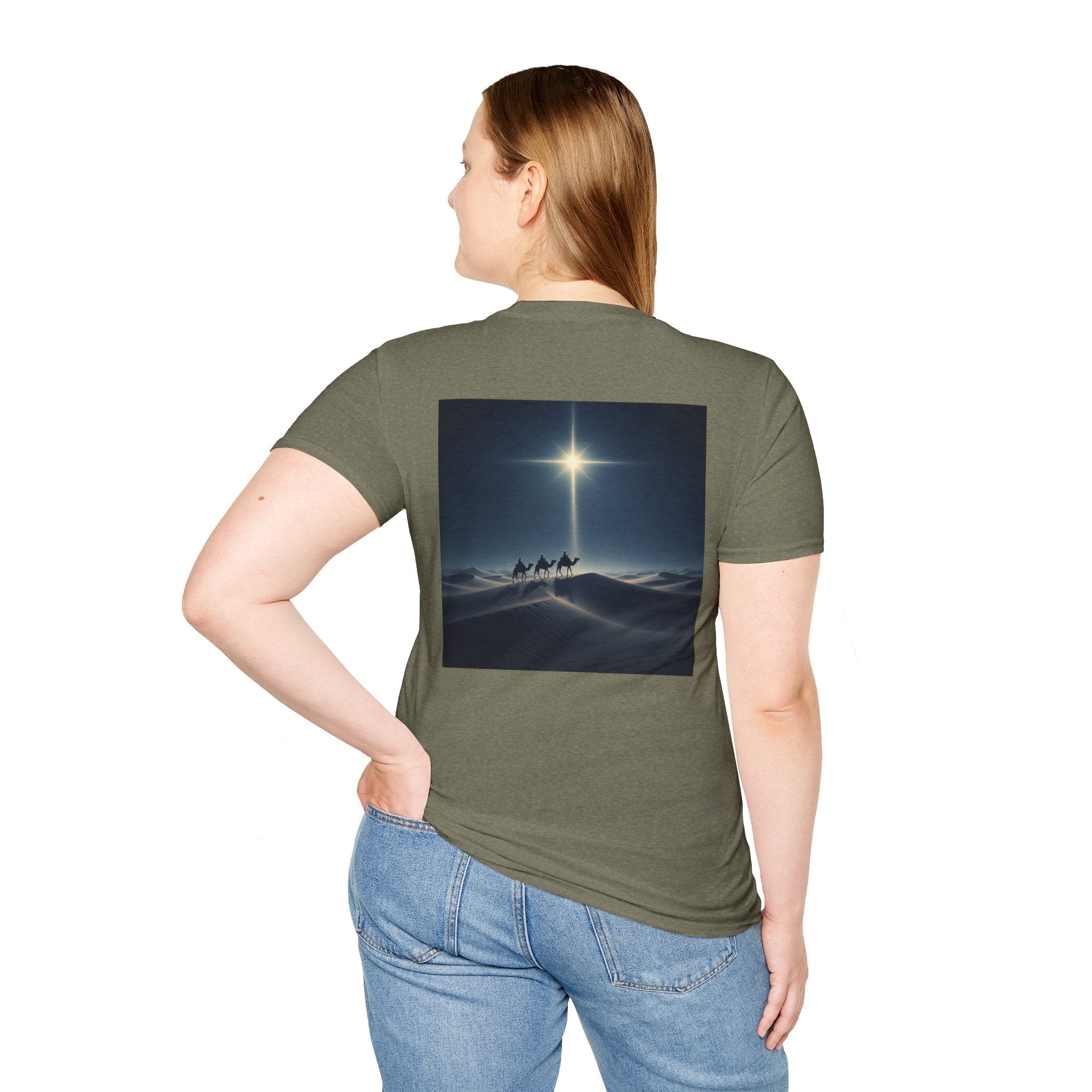 3 Wise Men T-shirt – Magi Camels Nativity Journey Christian Christmas T-shirt for Epiphany Faith & Holy Night Printify