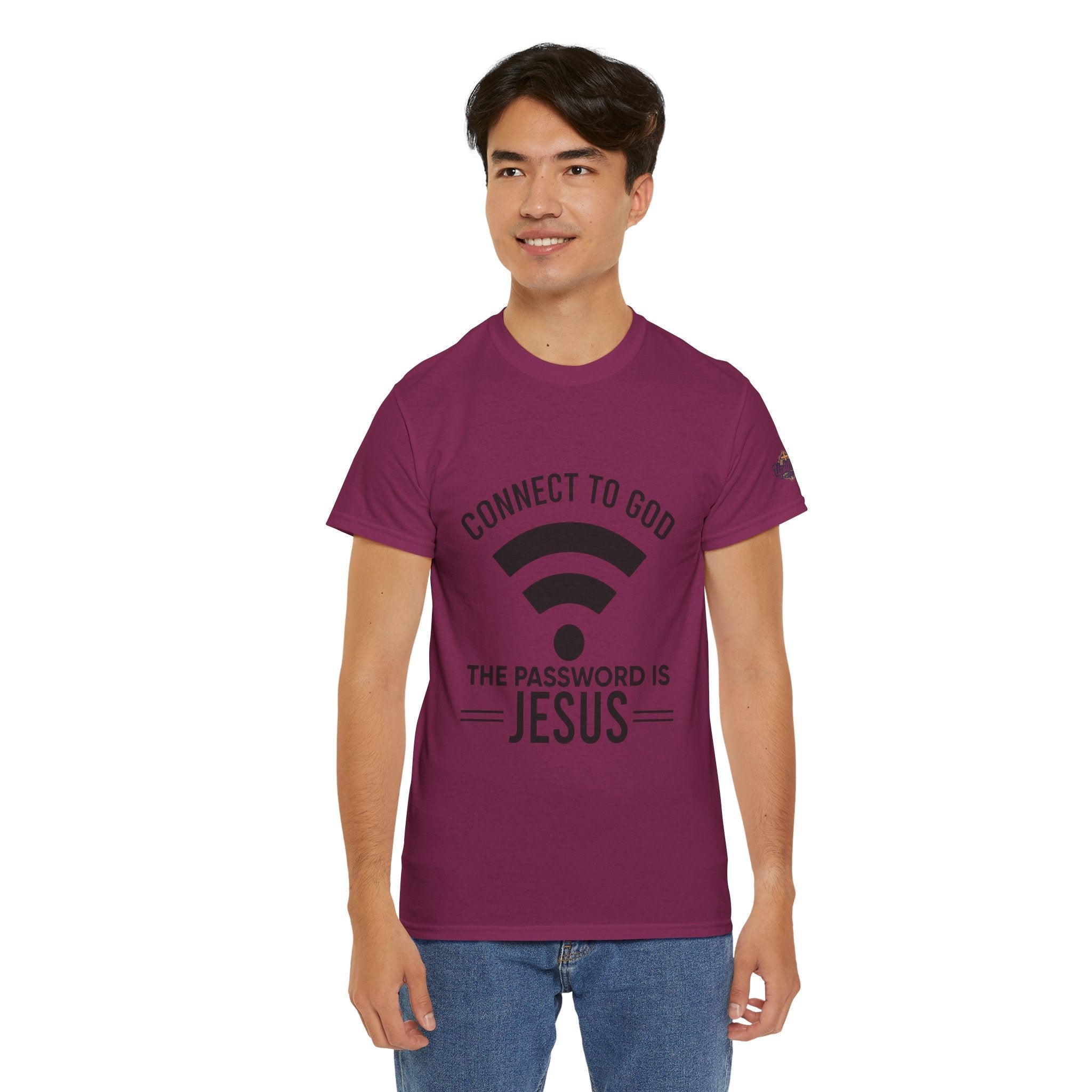 Connect to God T-shirt - WIFI Password is Jesus - Funny Christian Faith T-shirt Printify