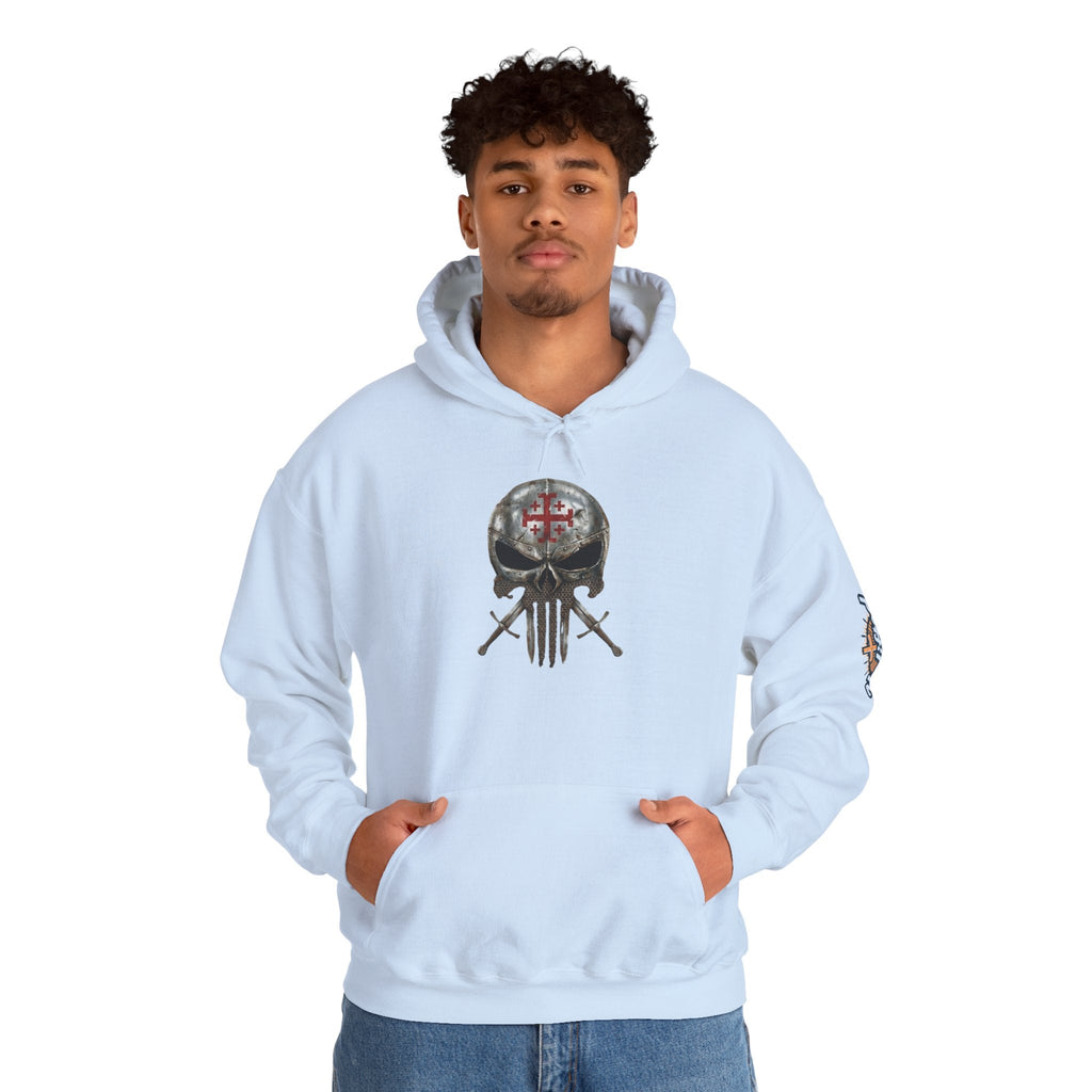 Crusader Knight Christian Skull Hoodie - Warrior Armor of God Hoodie Printify