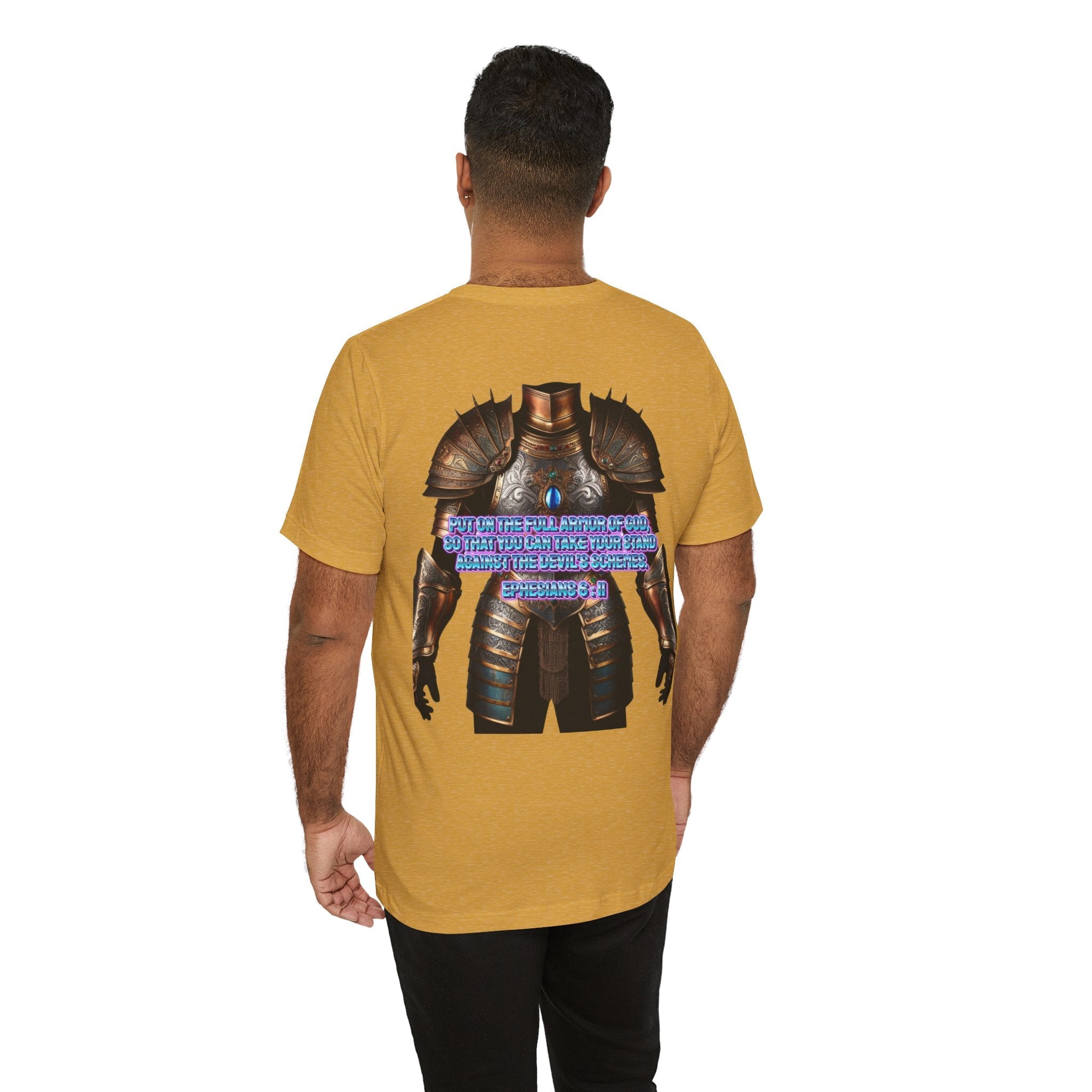 Religious Graphic Tee with Armor Of God Design Unisex Jersey Short Sleeve Tee Printify