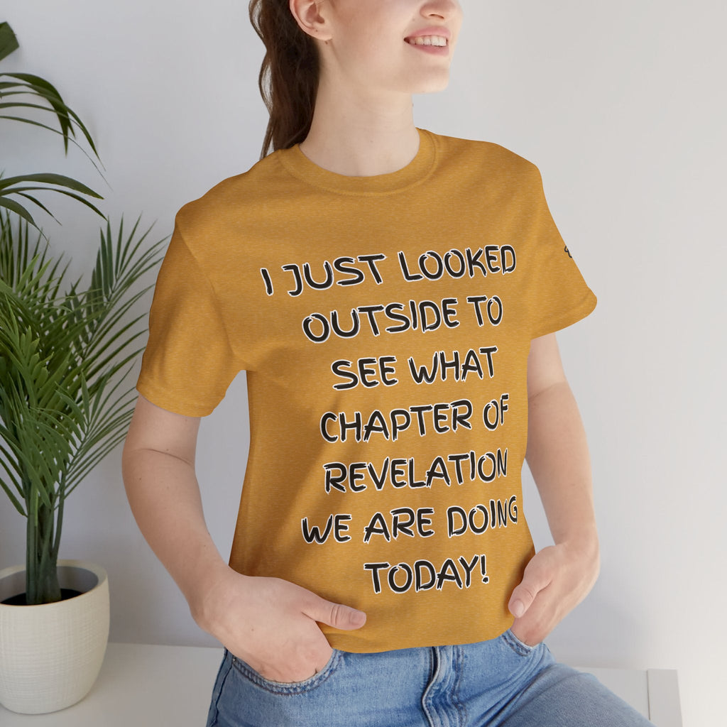 What Chapter of Revelation T-shirt – I Looked Outside My Window Christian T-shirt for End Times Humor & Faith Printify
