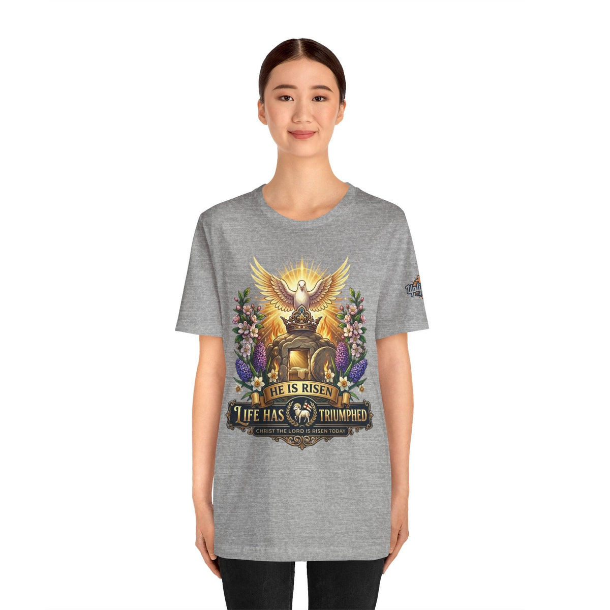 He Is Risen "Life Has Triumphed" T-Shirt — Easter Resurrection Christian Tee Printify