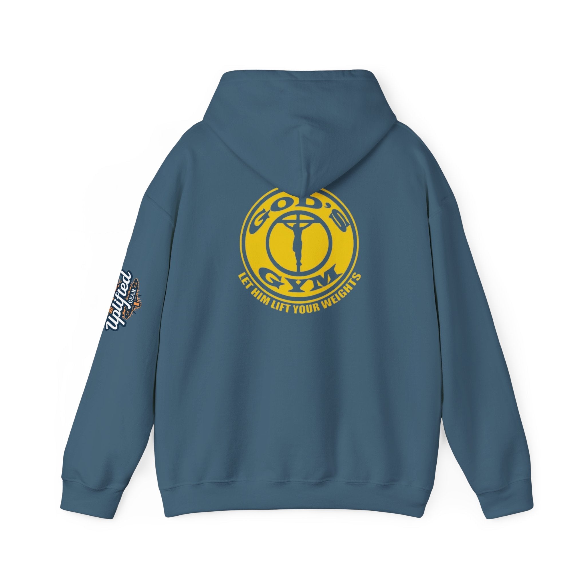 God's Gym Hoodie — "Let Him Lift Your Weights" Christian Fitness Hoodie Printify